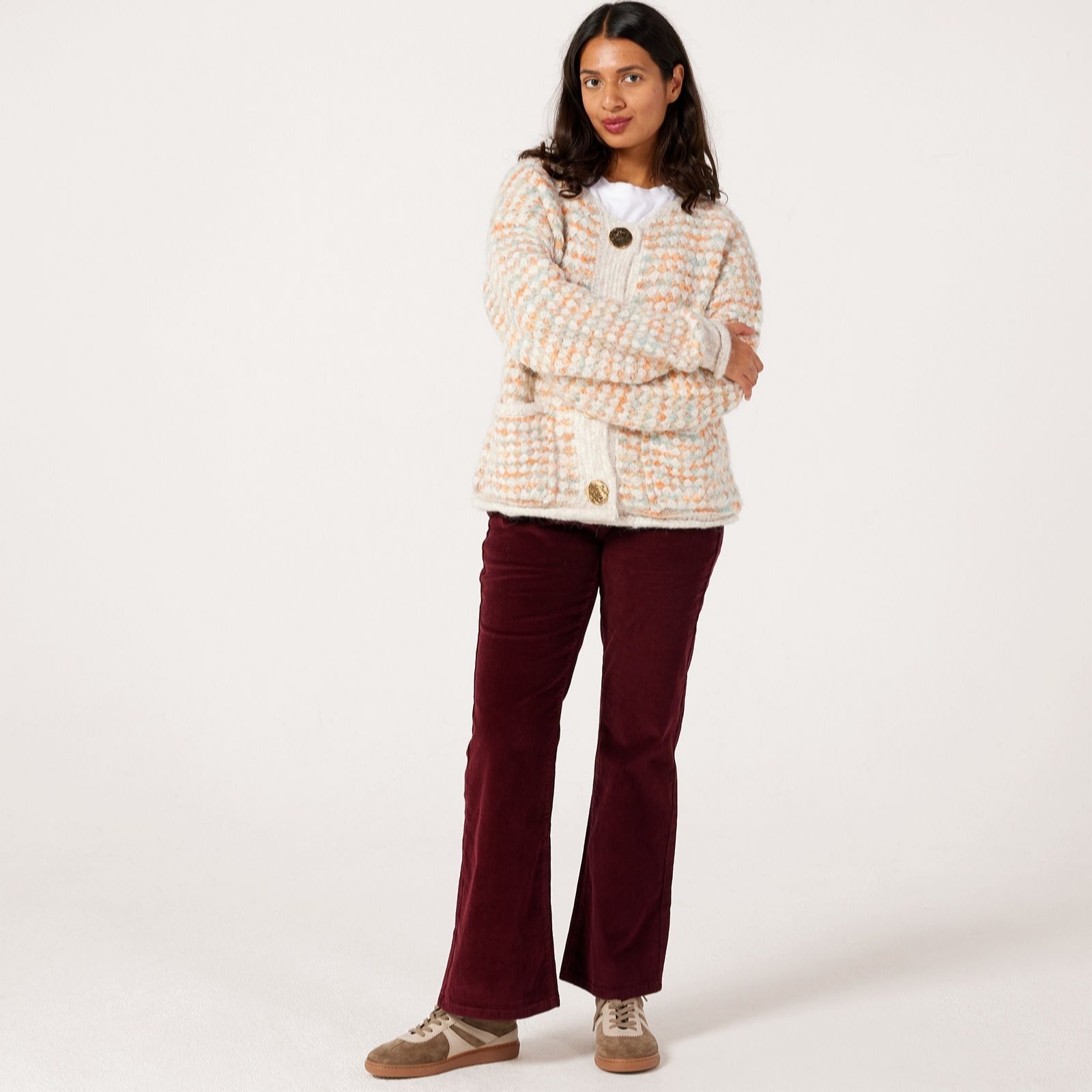Izabel London Feature Button Cardigan