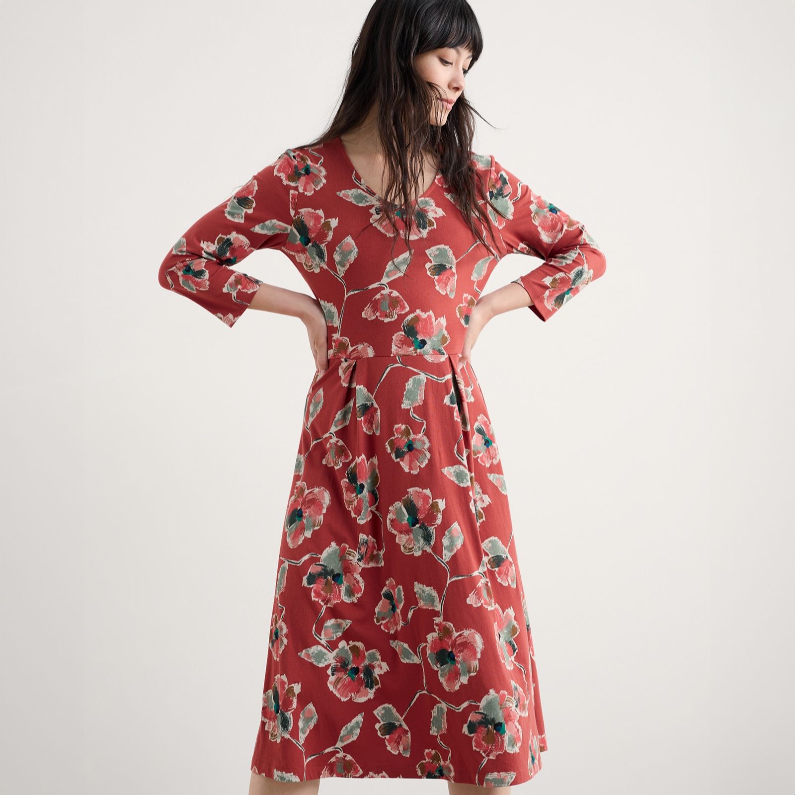 Seasalt Cornwall 3/4 Sleeve Pier View Dress Petite