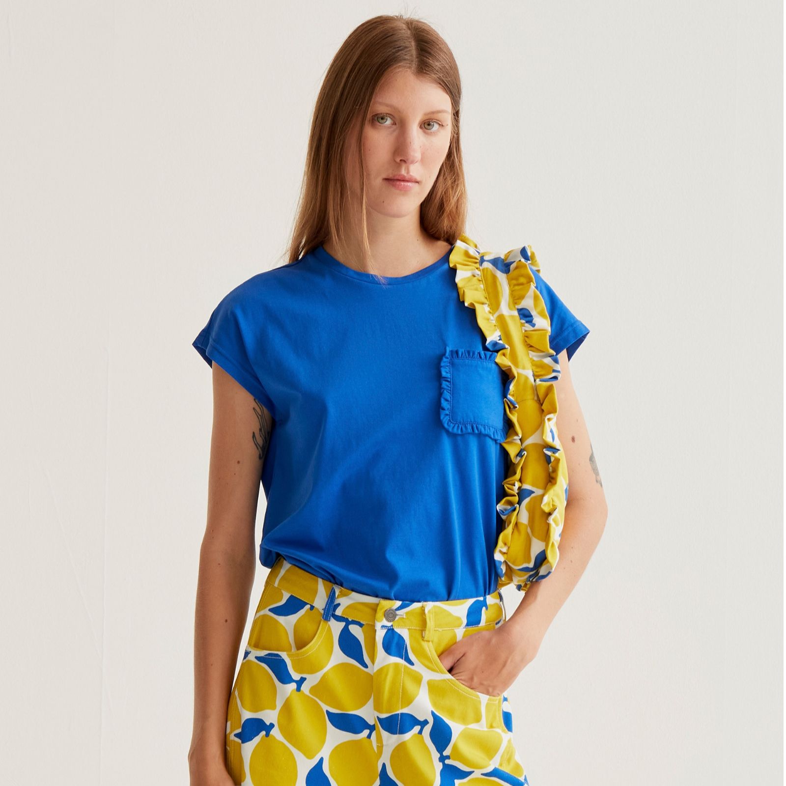 Compania Fantastica Frill Pocket Tee Shirt