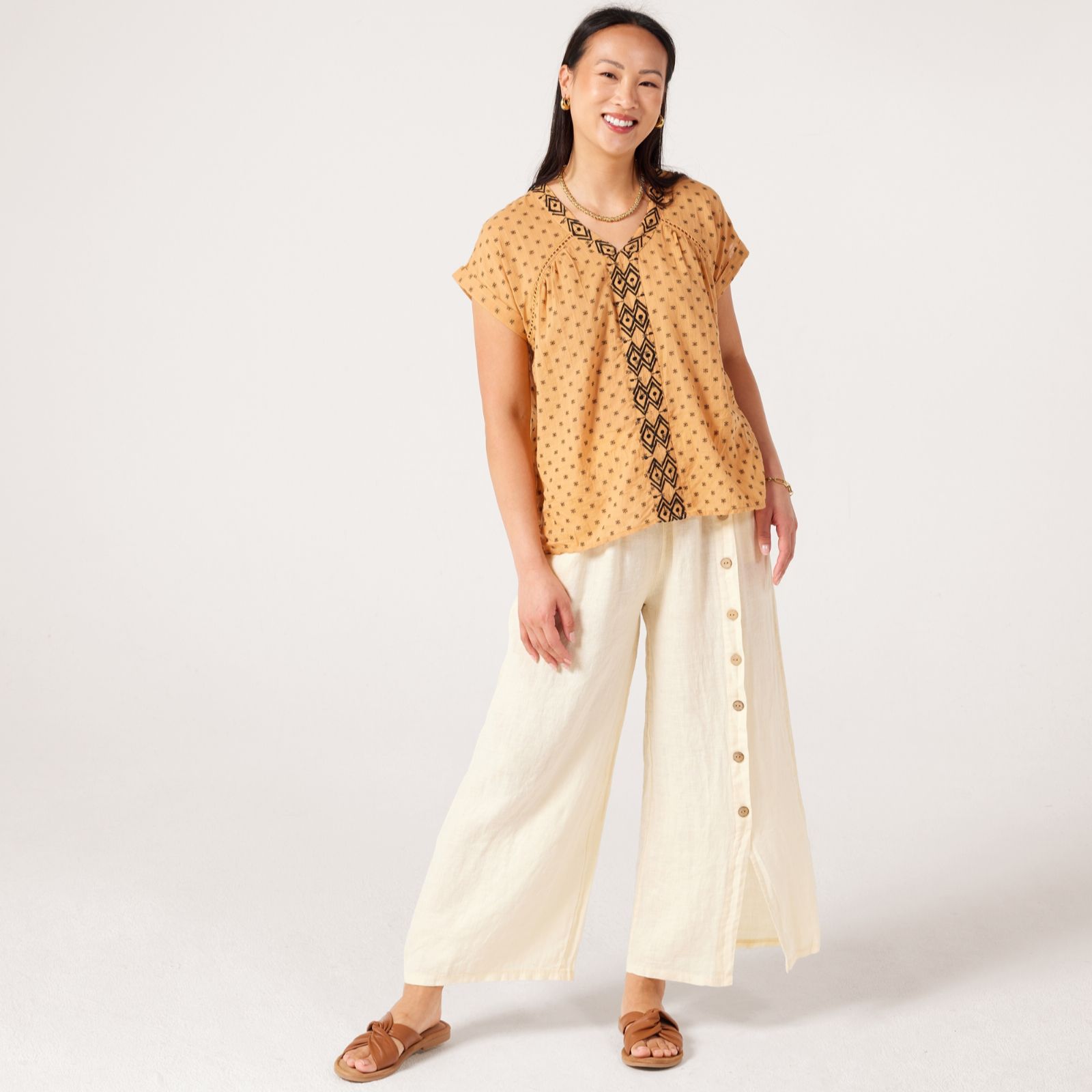Izabel London Embroidered Cotton Top