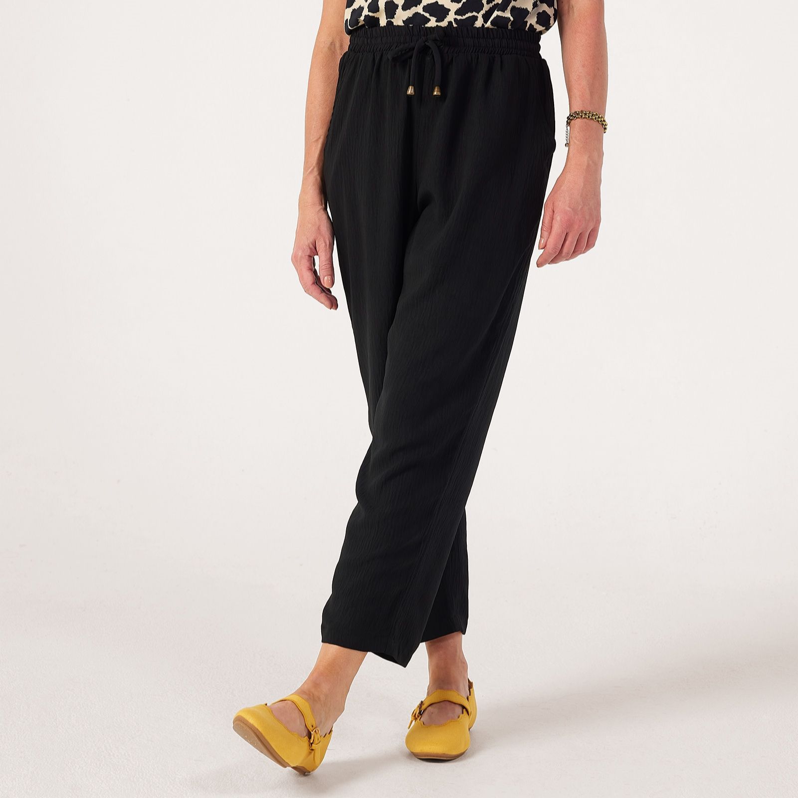 Kim & Co Crinkle Poplin Ankle Relaxed Standard Trousers