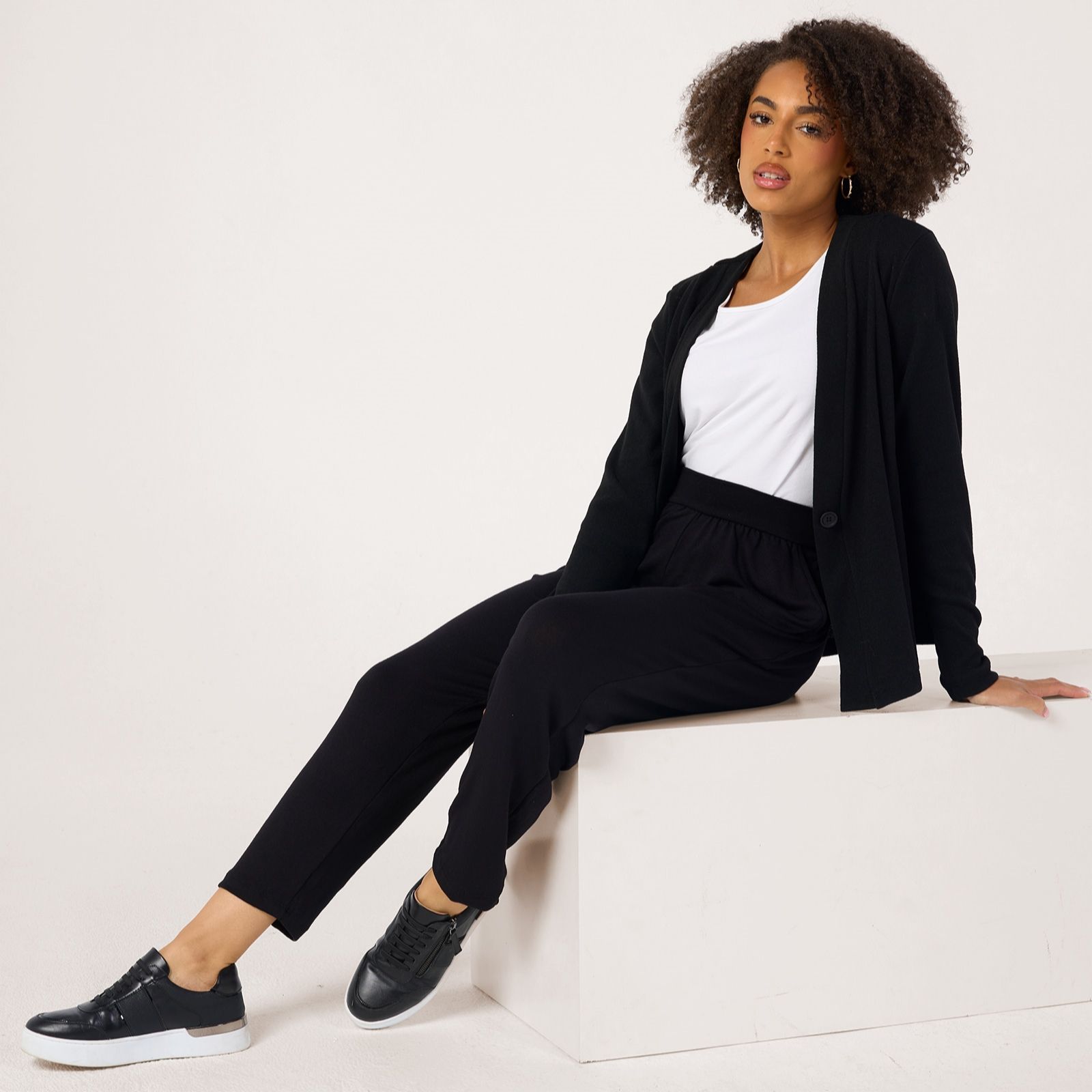 Kim & Co Fine Sweater Knit Ankle Length Wellness Petite Trousers