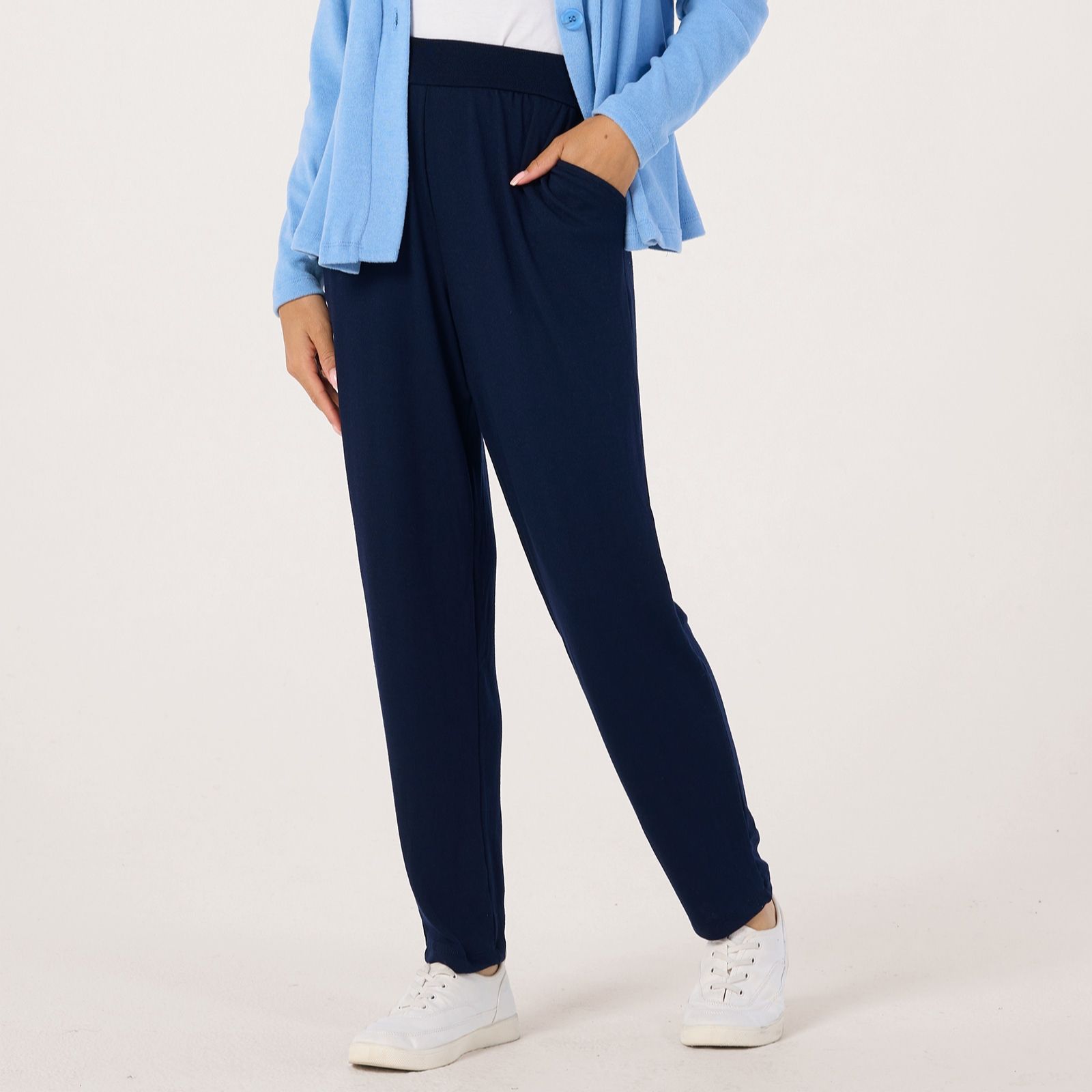Kim & Co Fine Sweater Knit Ankle Length Wellness Petite Trousers