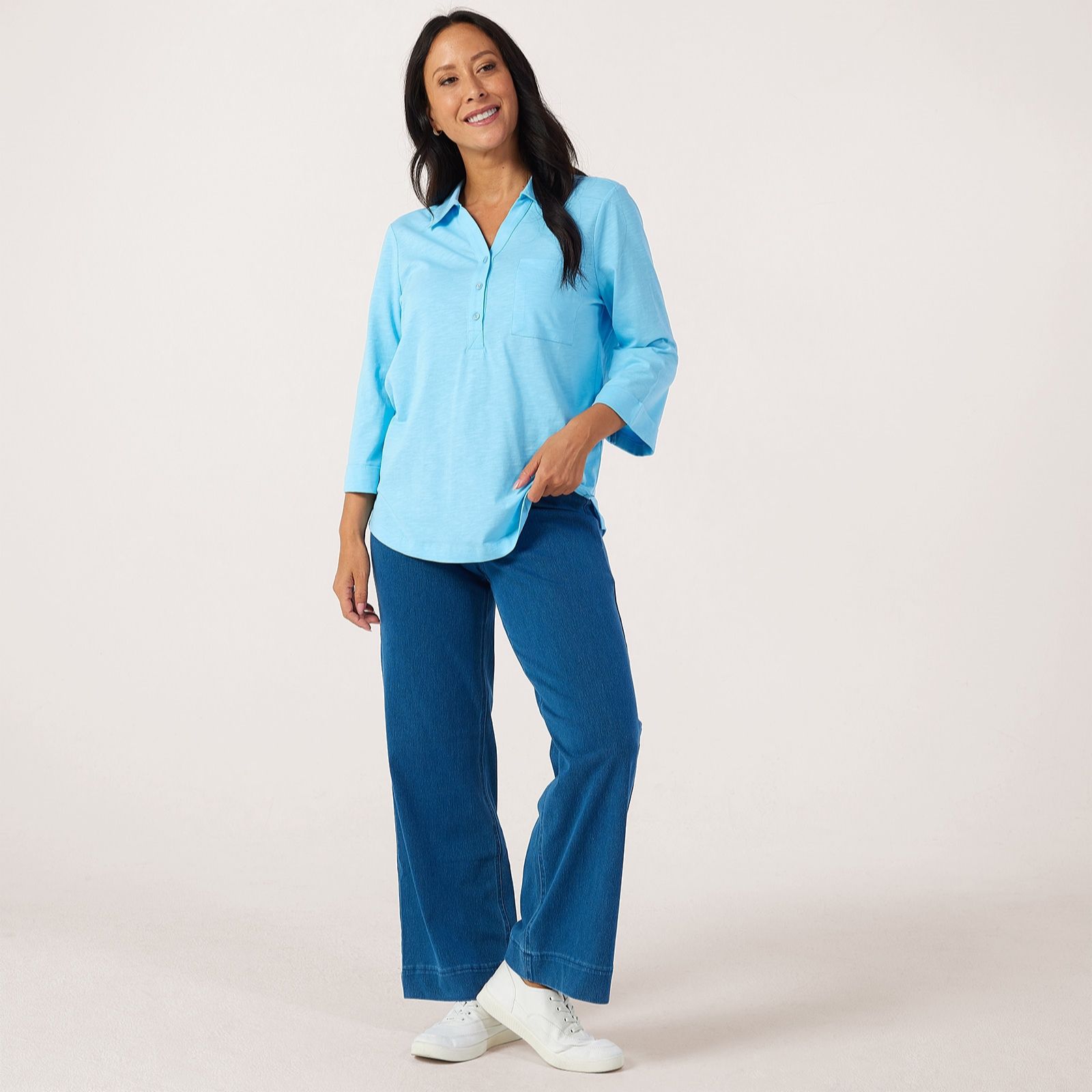 Denim & Co. Over the Head Jersey Shirt