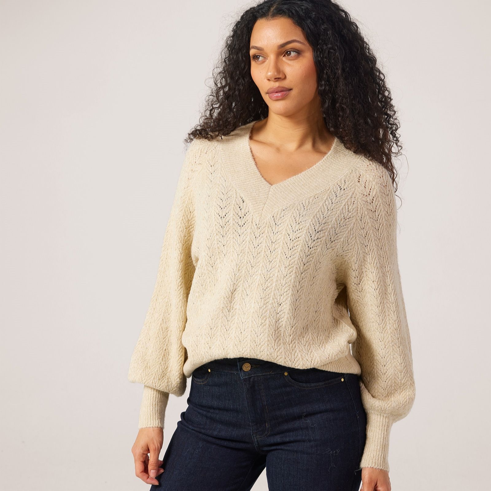 Only Lucilla Glitter V-Neck Jumper