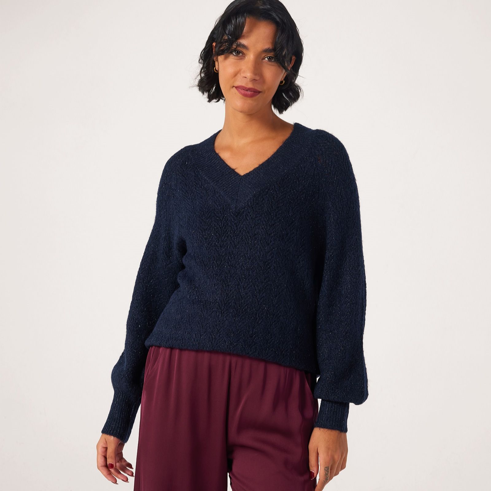 Only Lucilla Glitter V-Neck Jumper
