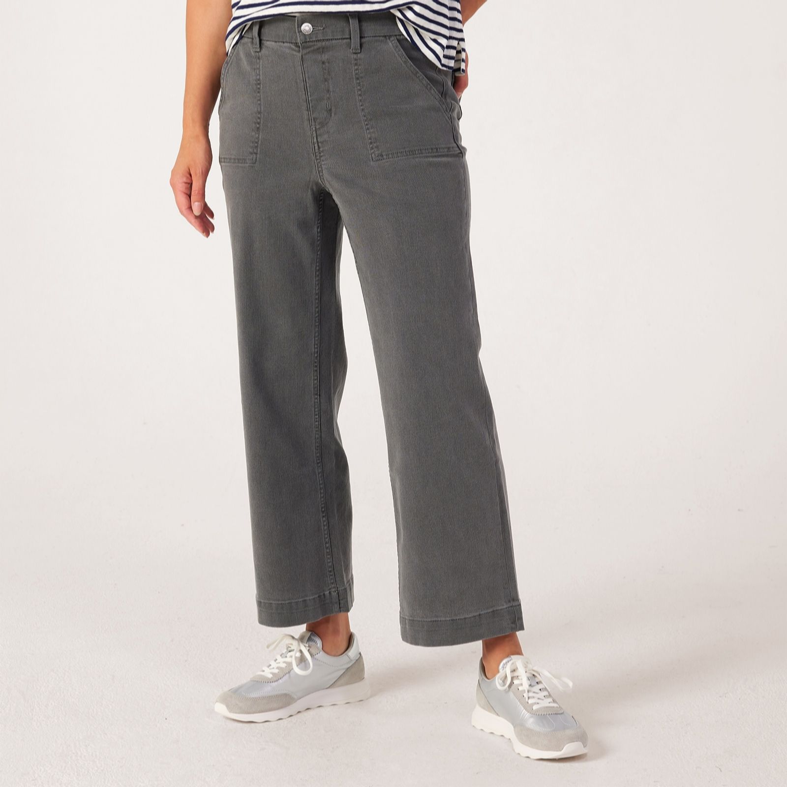 Denim & Co Soft Denim Wide Leg Ankle Jean Standard