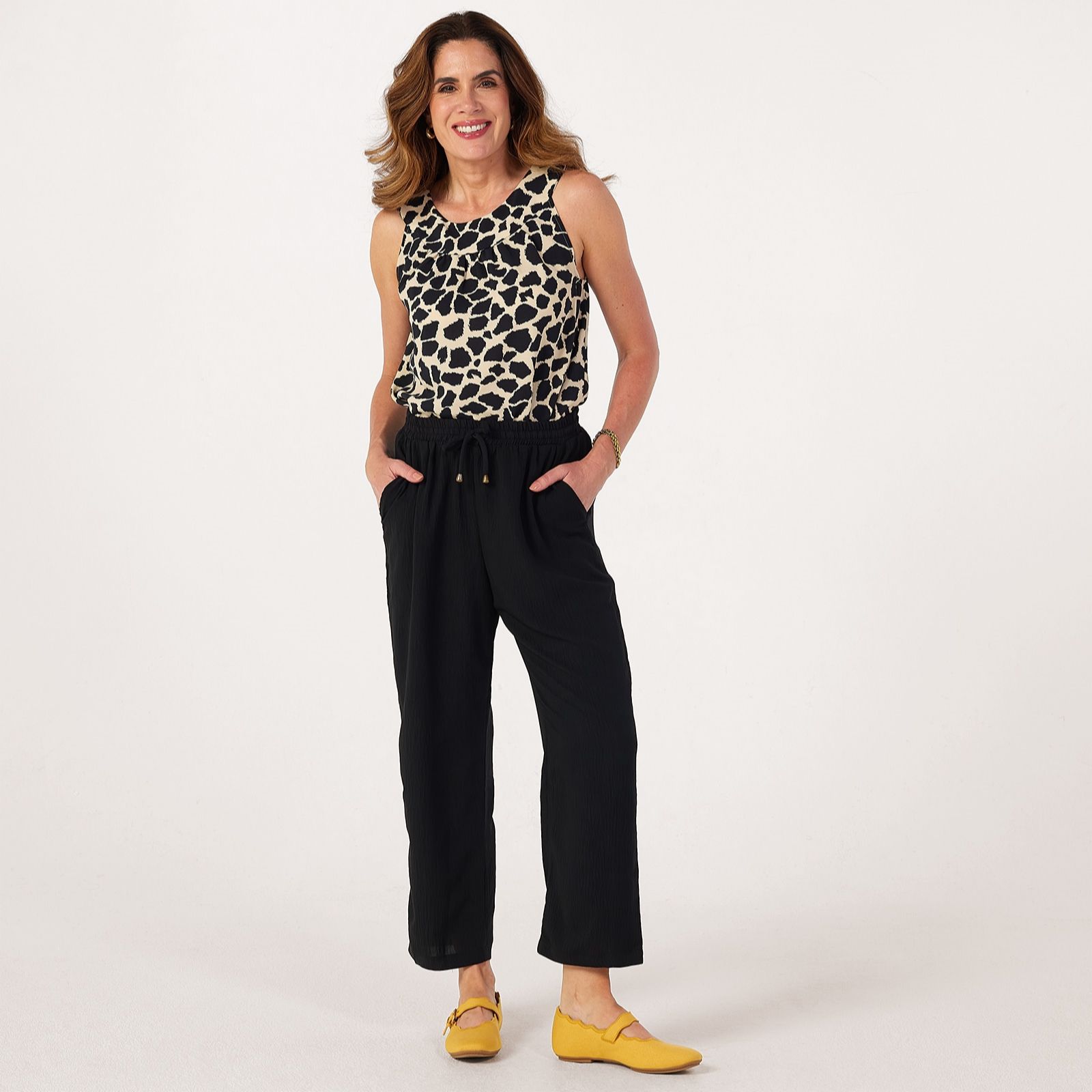 Kim & Co Crinkle Poplin Ankle Relaxed Petite Trousers