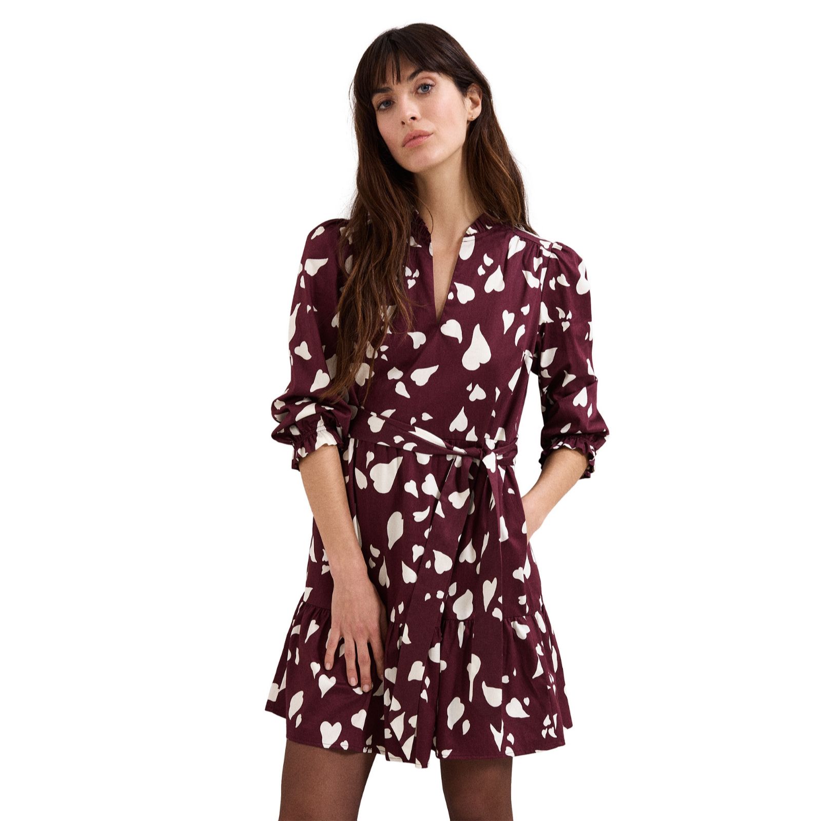 Phase Eight Gaia Heart Print Cotton  Swing Dress