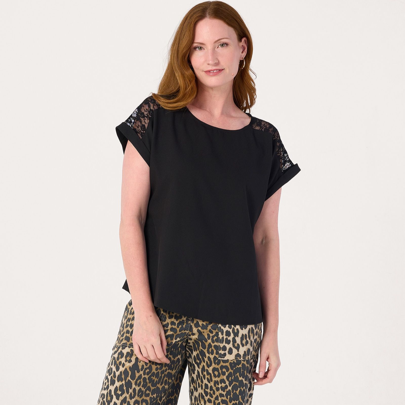 Izabel London Lace Insert Tee Shirt