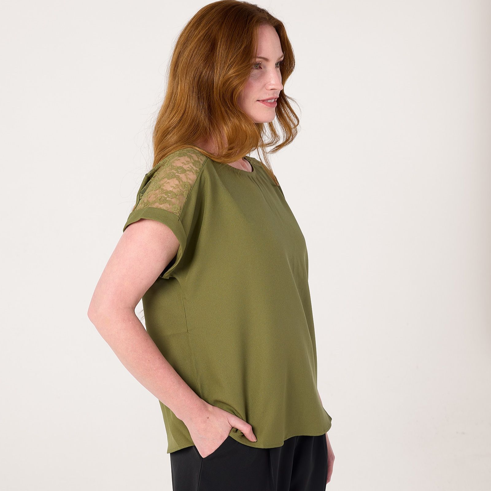 Izabel London Lace Insert Tee Shirt