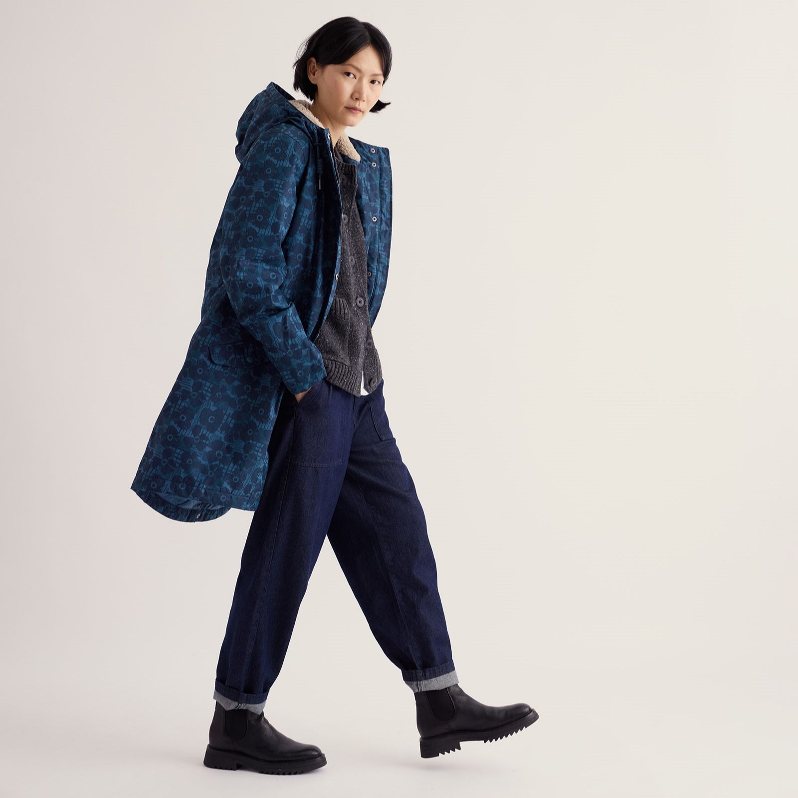 Seasalt Cornwall Plant Hunter 2 Printed Coat Standard