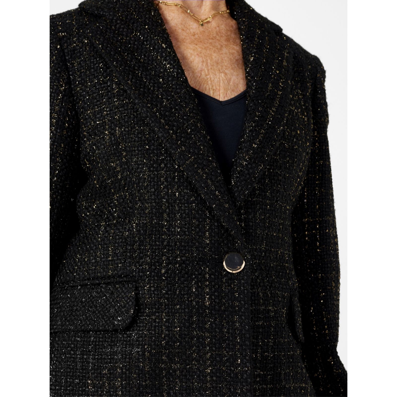 Helene Berman Women's Frill Tweed Jacket