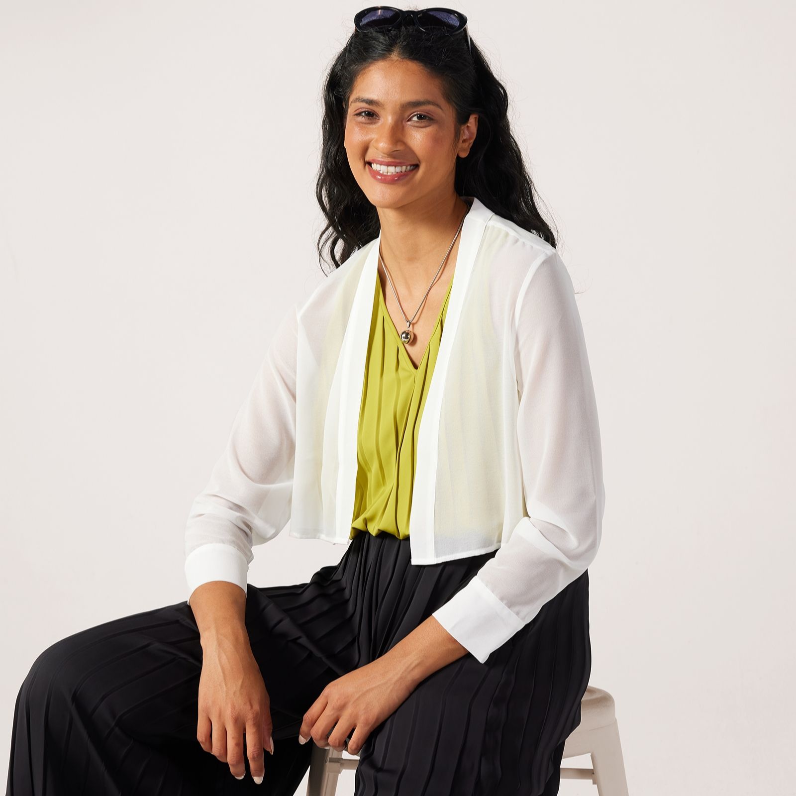 MarlaWynne Layers Chiffon Sleeves Open Bolero