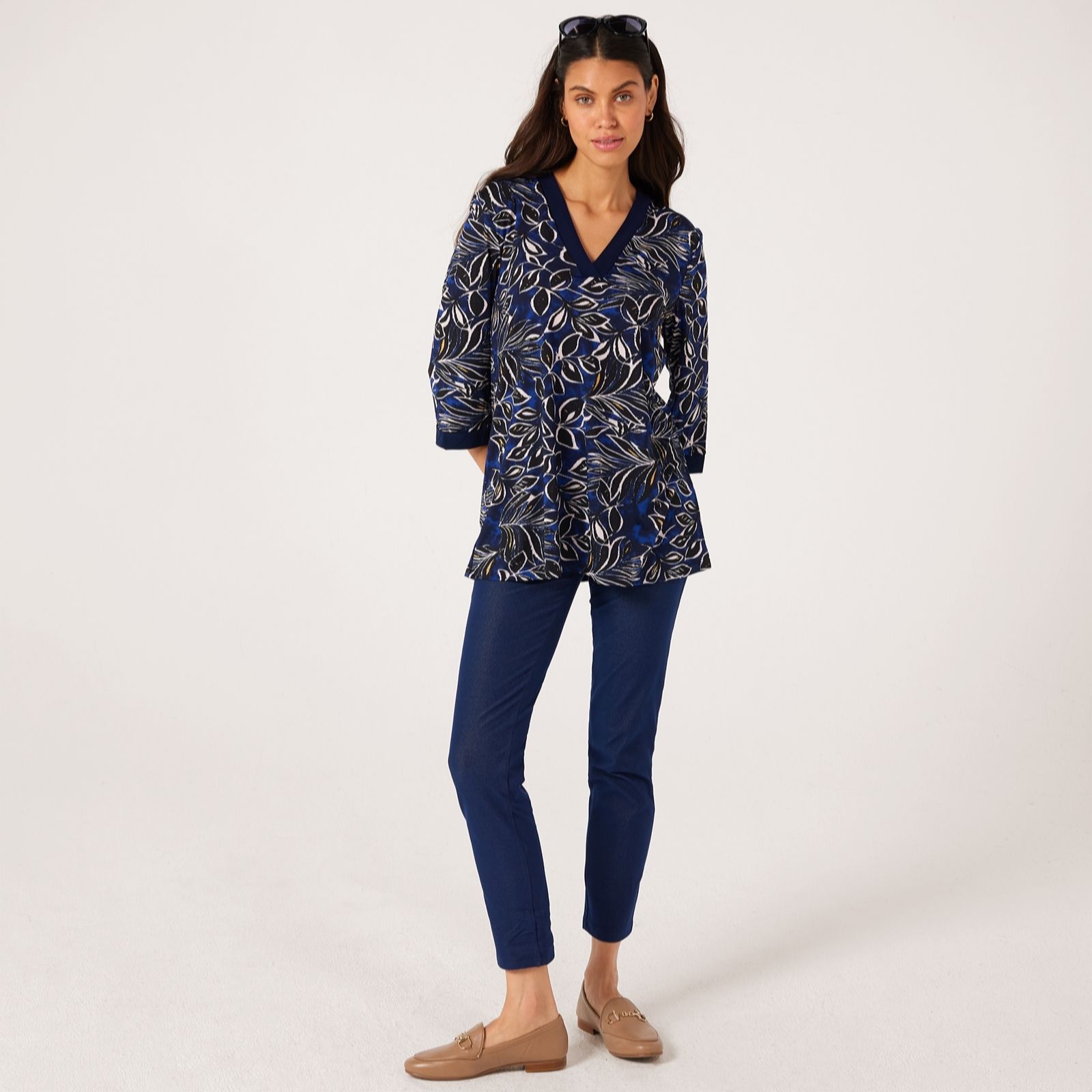Kim & Co Printed Brazil Jersey Tunic with Contrast Detail