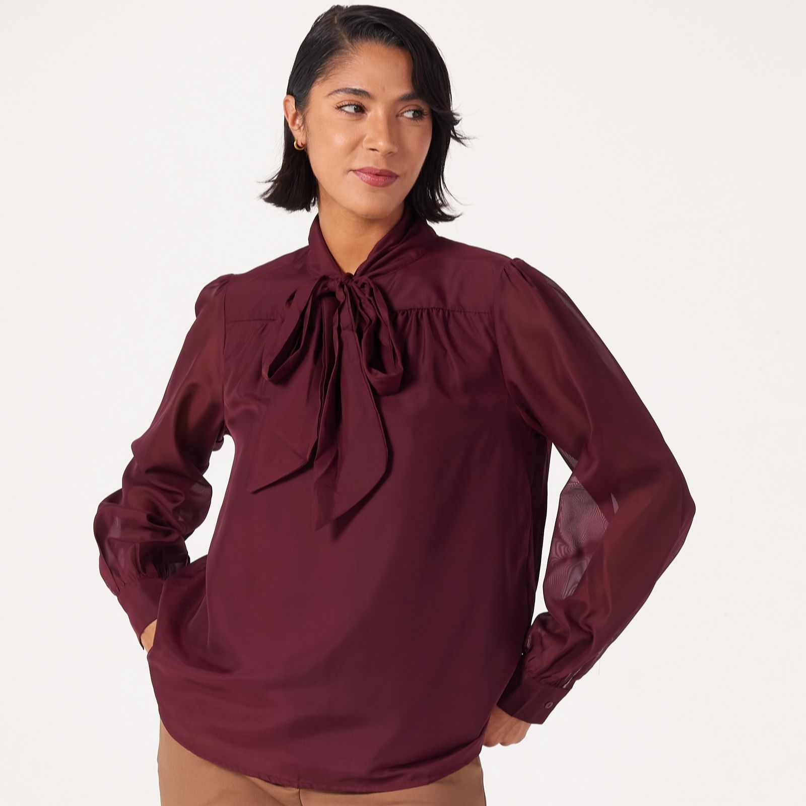 Izabel London Tie Neck Blouse