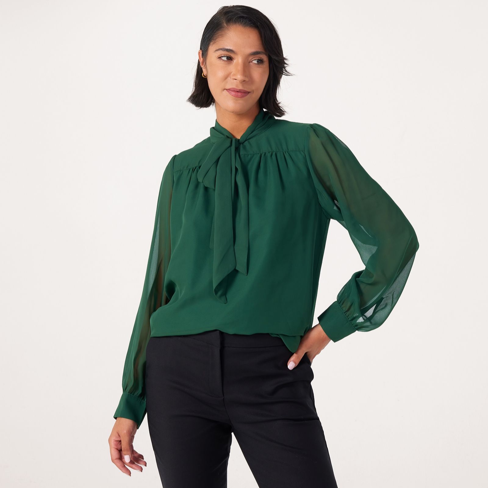 Izabel London Tie Neck Blouse