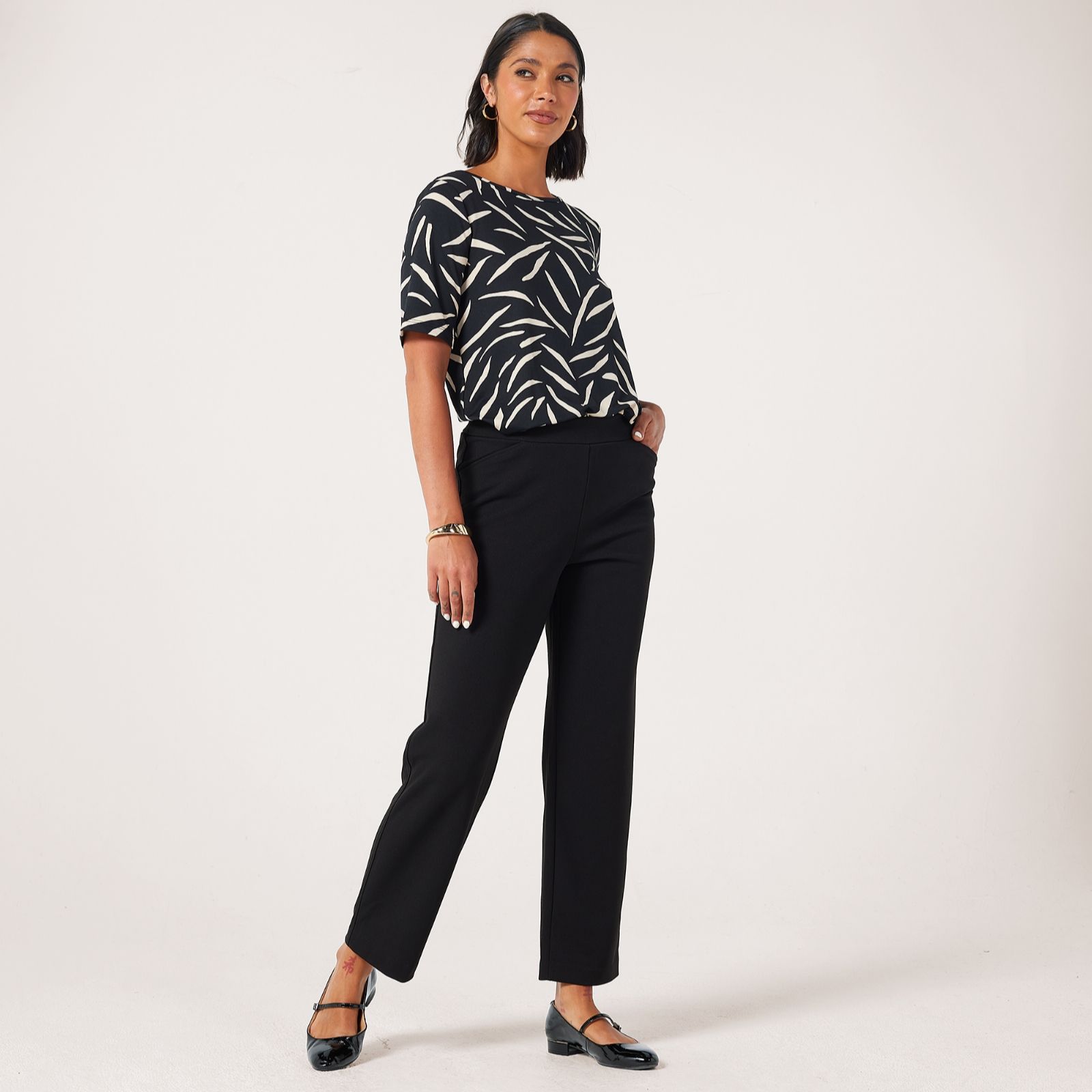Kim & Co Ponte Crepe Anna Slim Leg Standard Trousers