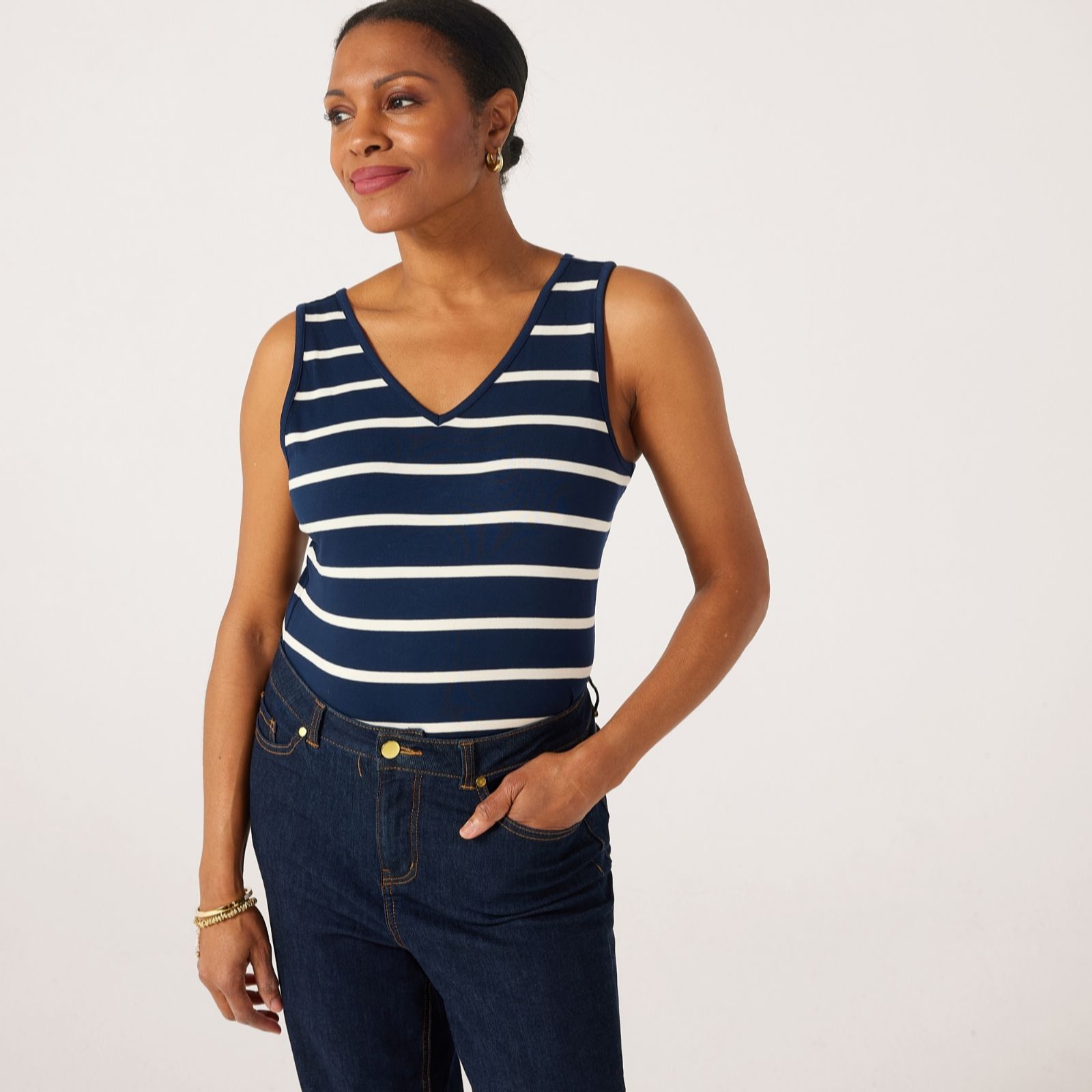 Ruth Langsford V-Neck Stripe Vest