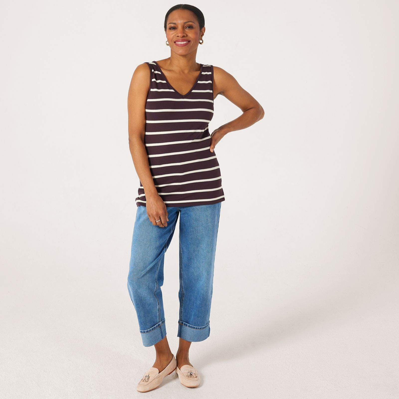 Ruth Langsford V-Neck Stripe Vest