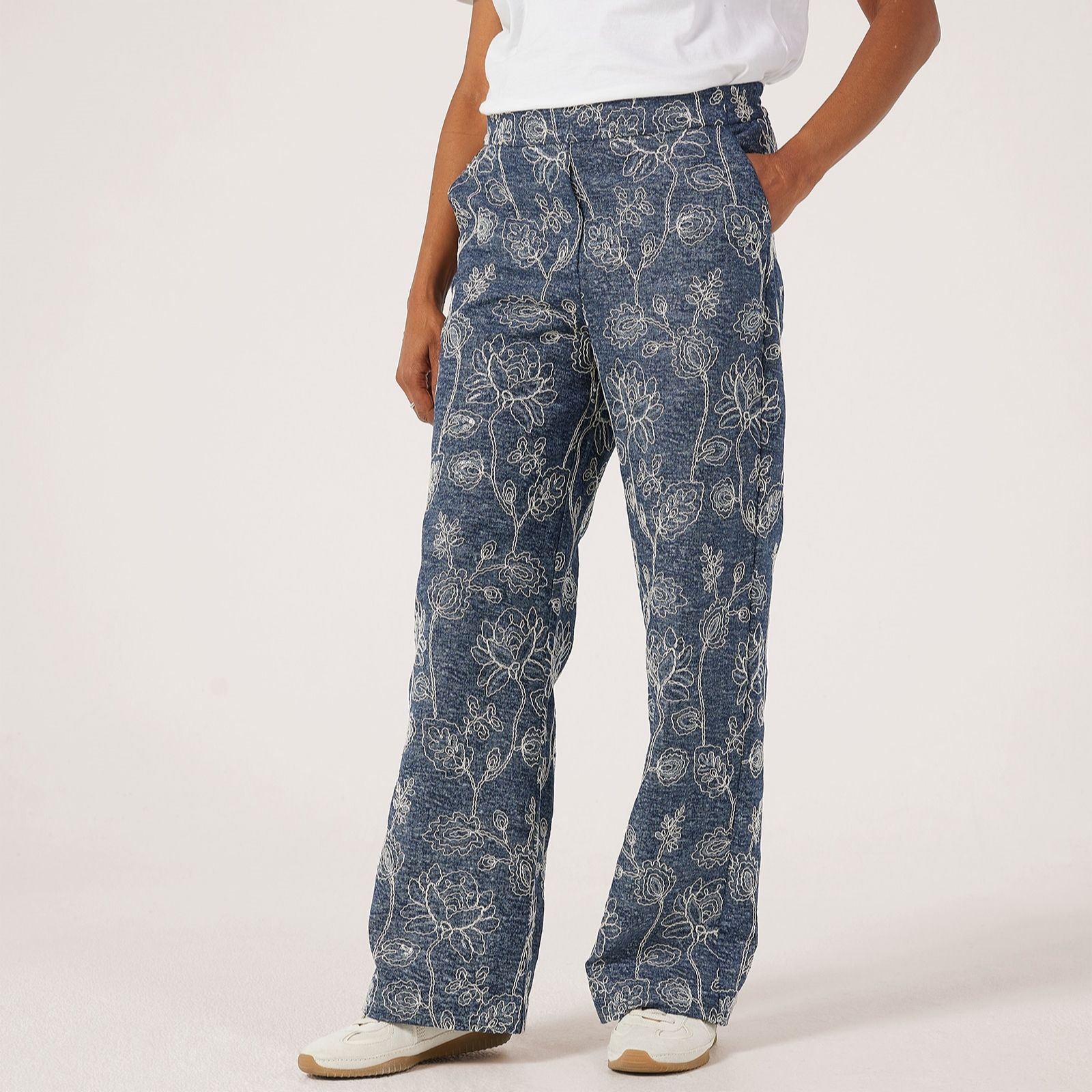 Helene Berman Embroidered & Sequin Trousers