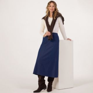 Kim & Co Deluxe Denim Knit Long A-Line Skirt