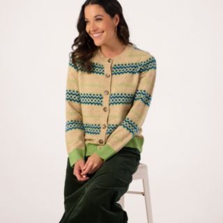 Denim & Co. Stripe Fairisle Cardigan