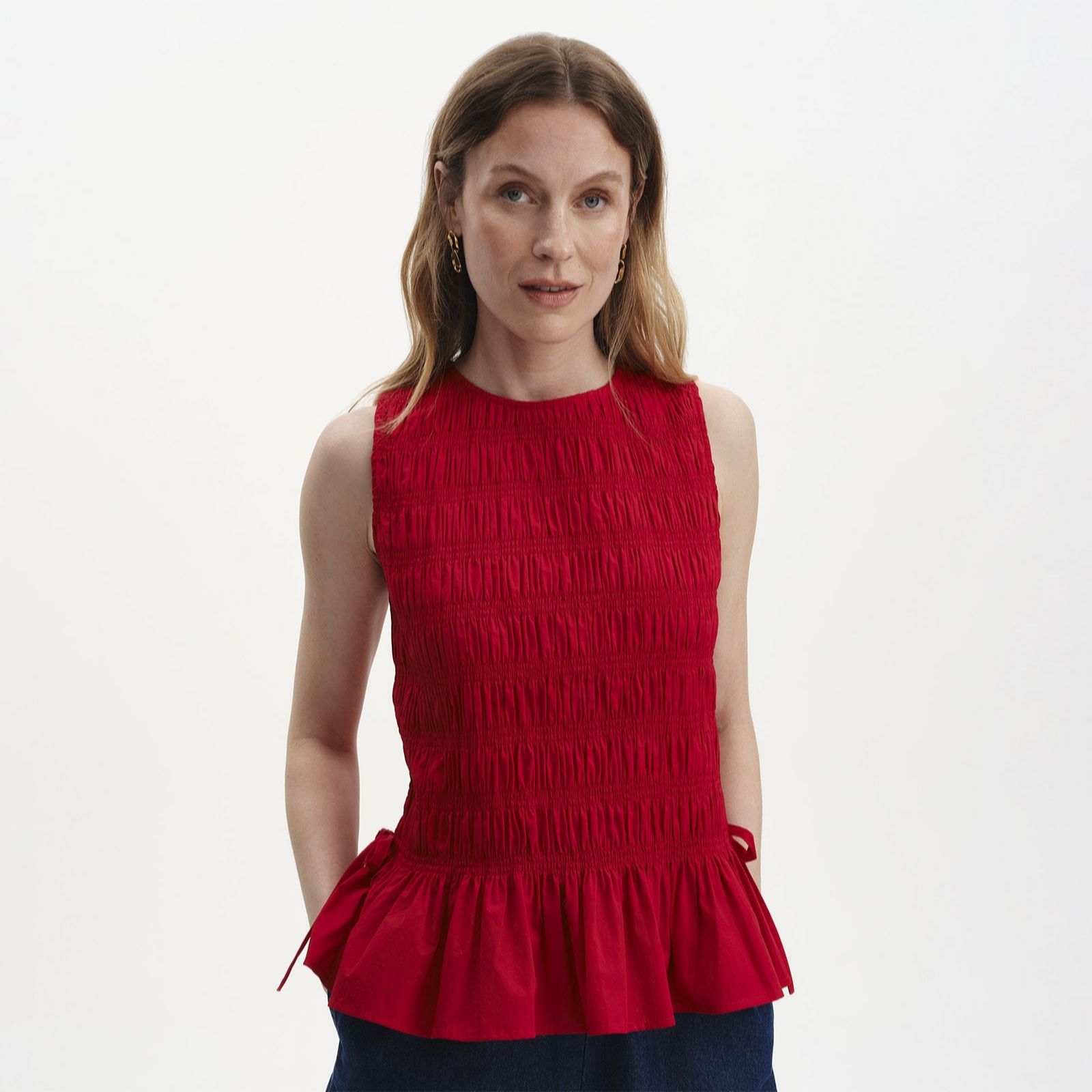 Finery London Malani 100% Cotton Poplin Stretch Top