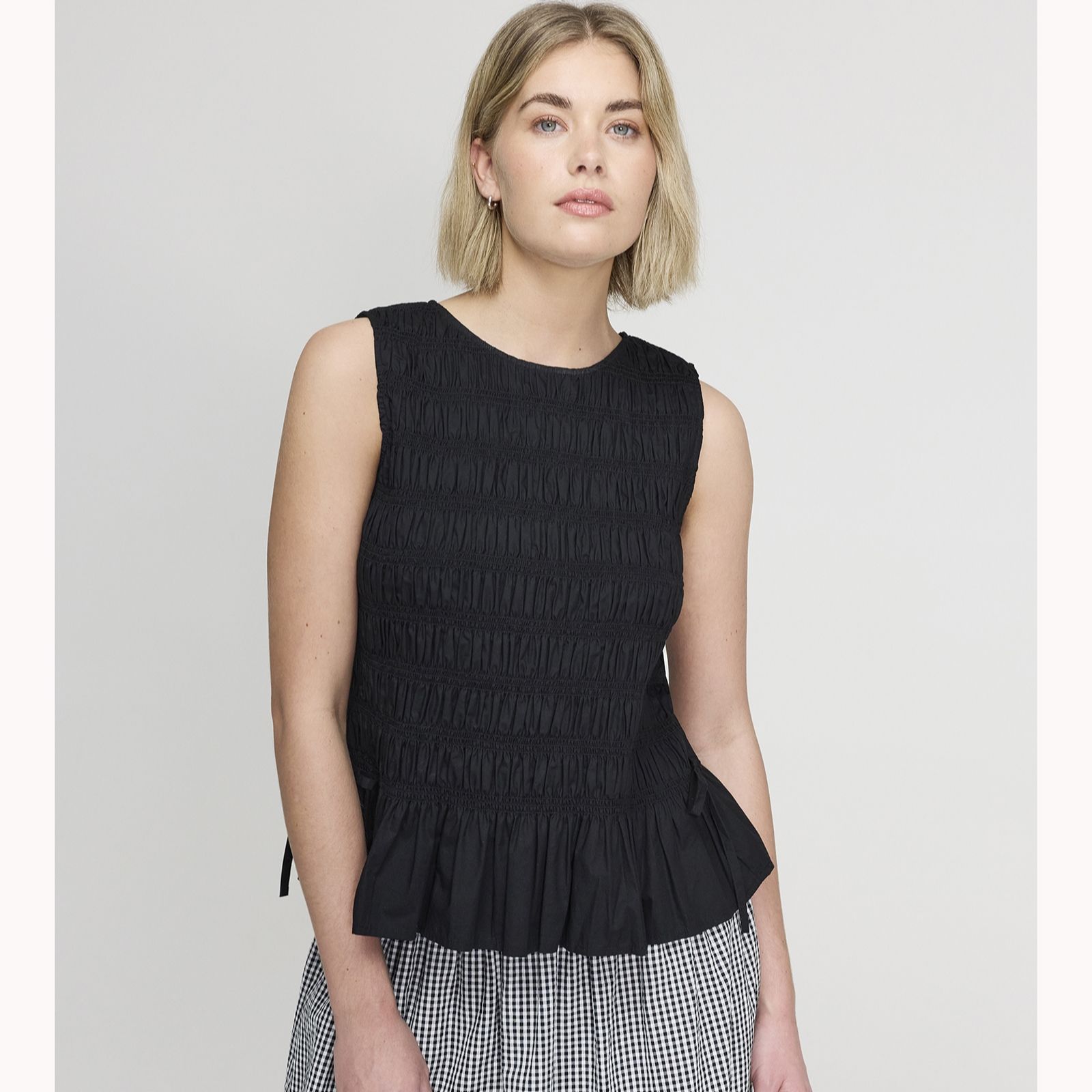 Finery London Malani 100% Cotton Poplin Stretch Top