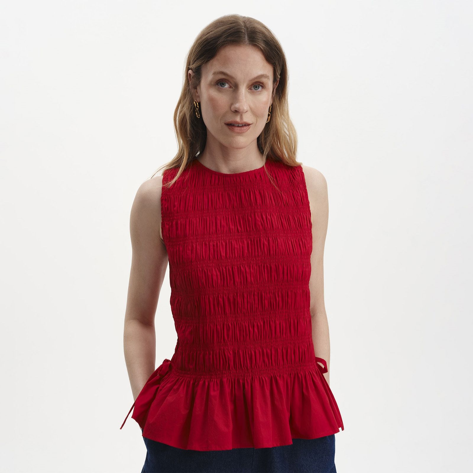 Finery London Malani 100% Cotton Poplin Stretch Top