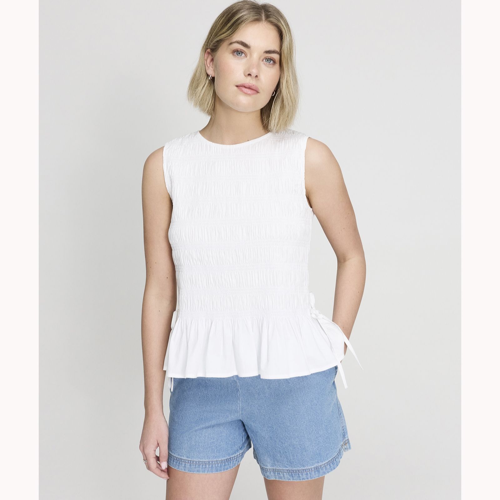 Finery London Malani 100% Cotton Poplin Stretch Top
