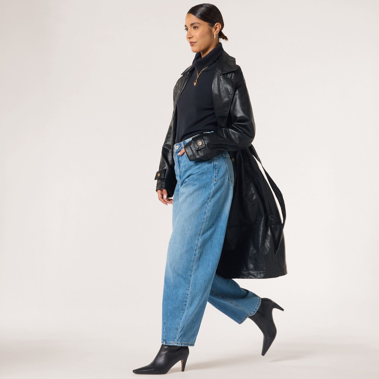Izabel London PU Trench Jacket
