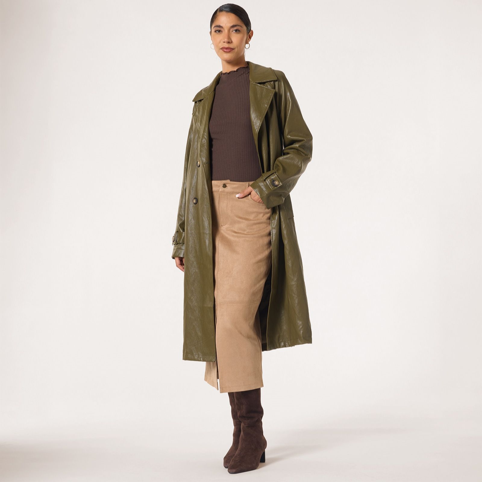 Izabel London PU Trench Jacket