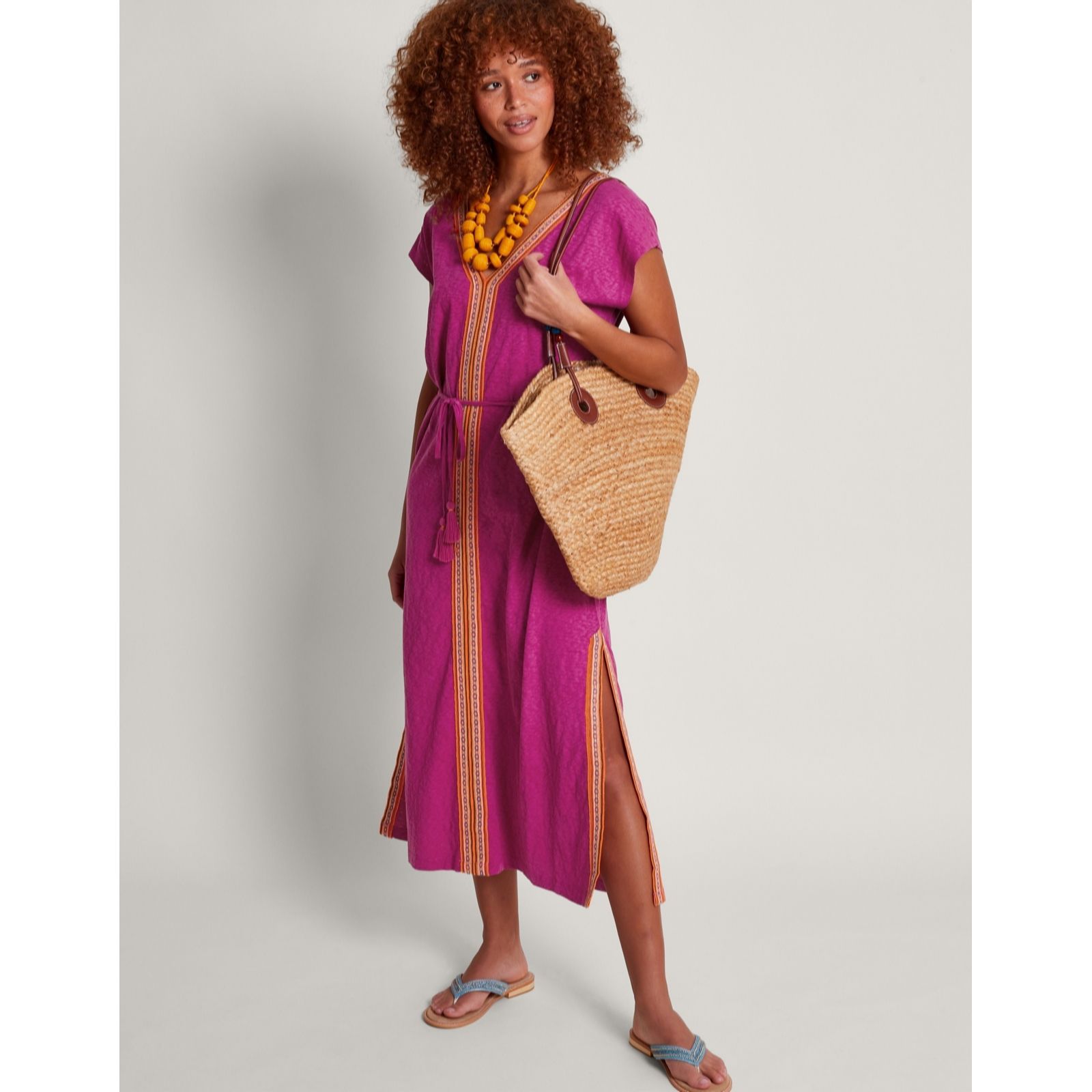 Monsoon Estela Jersey Kaftan - QVC UK