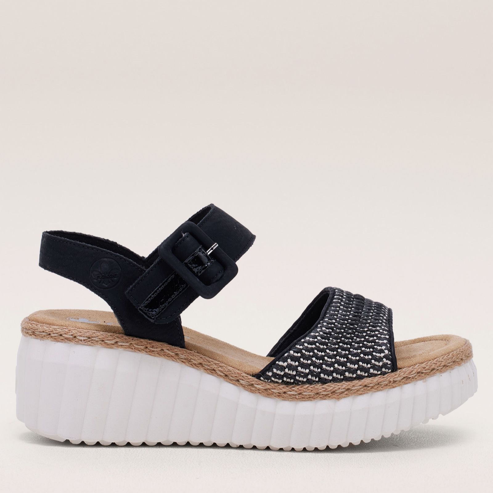 Rieker Buckle Strap Wedge Sandal