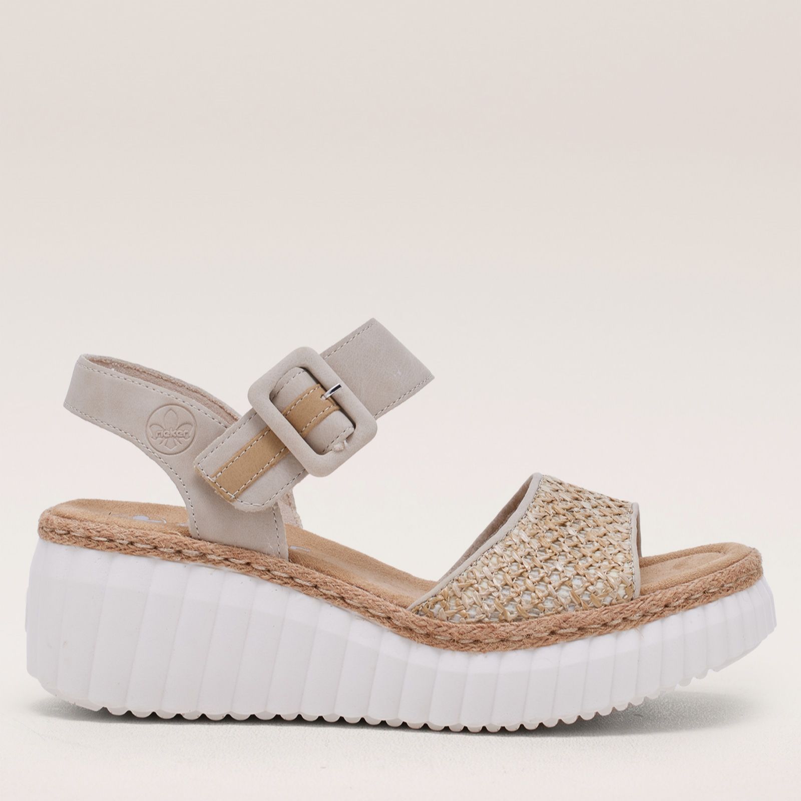 Rieker Buckle Strap Wedge Sandal