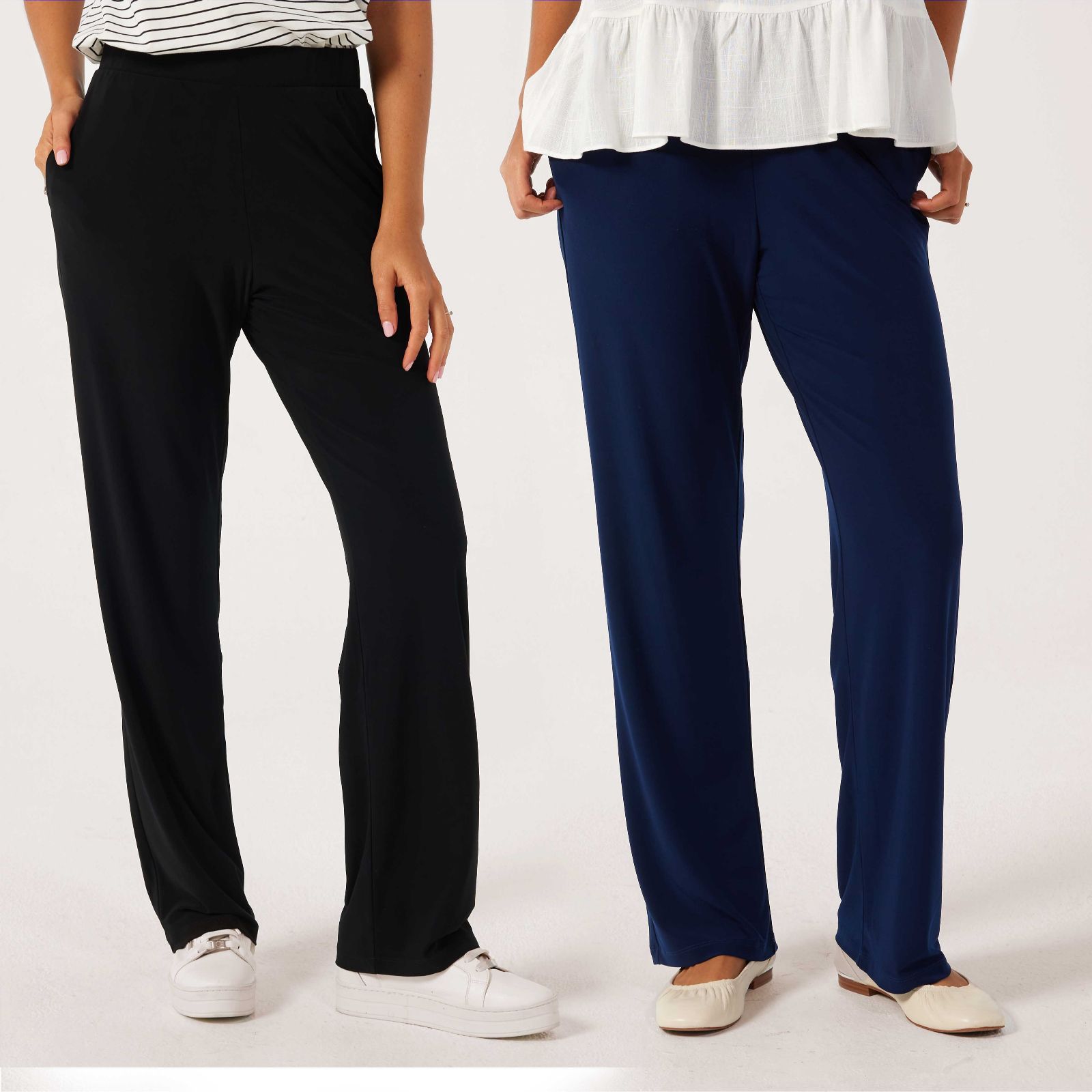 Nina Leonard Pack Of 2 Straight Leg Long Trousers