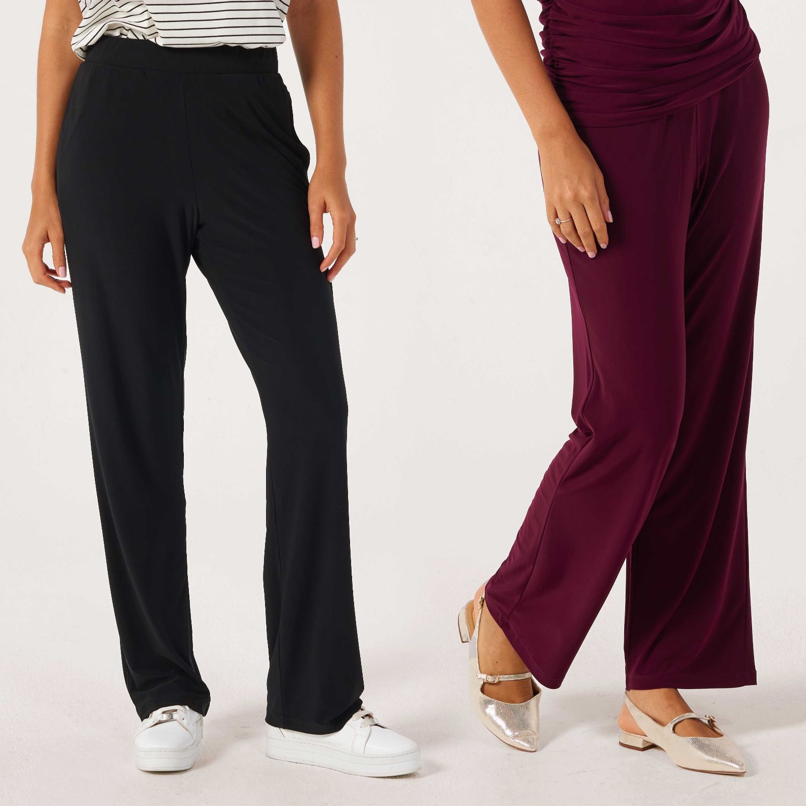 Nina Leonard Pack Of 2 Straight Leg Long Trousers