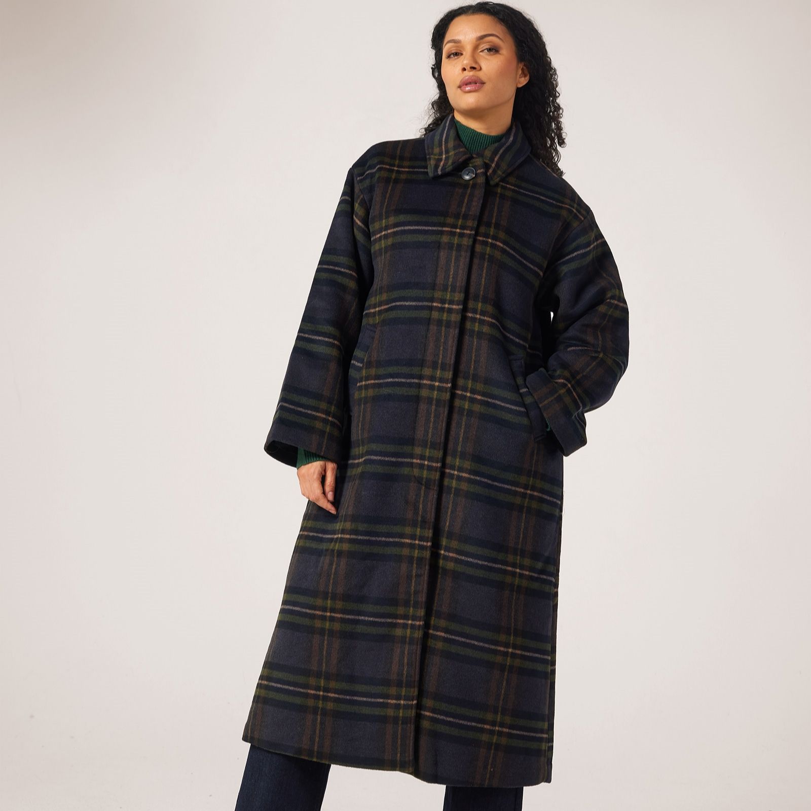 Only Bjork Long Check Coat