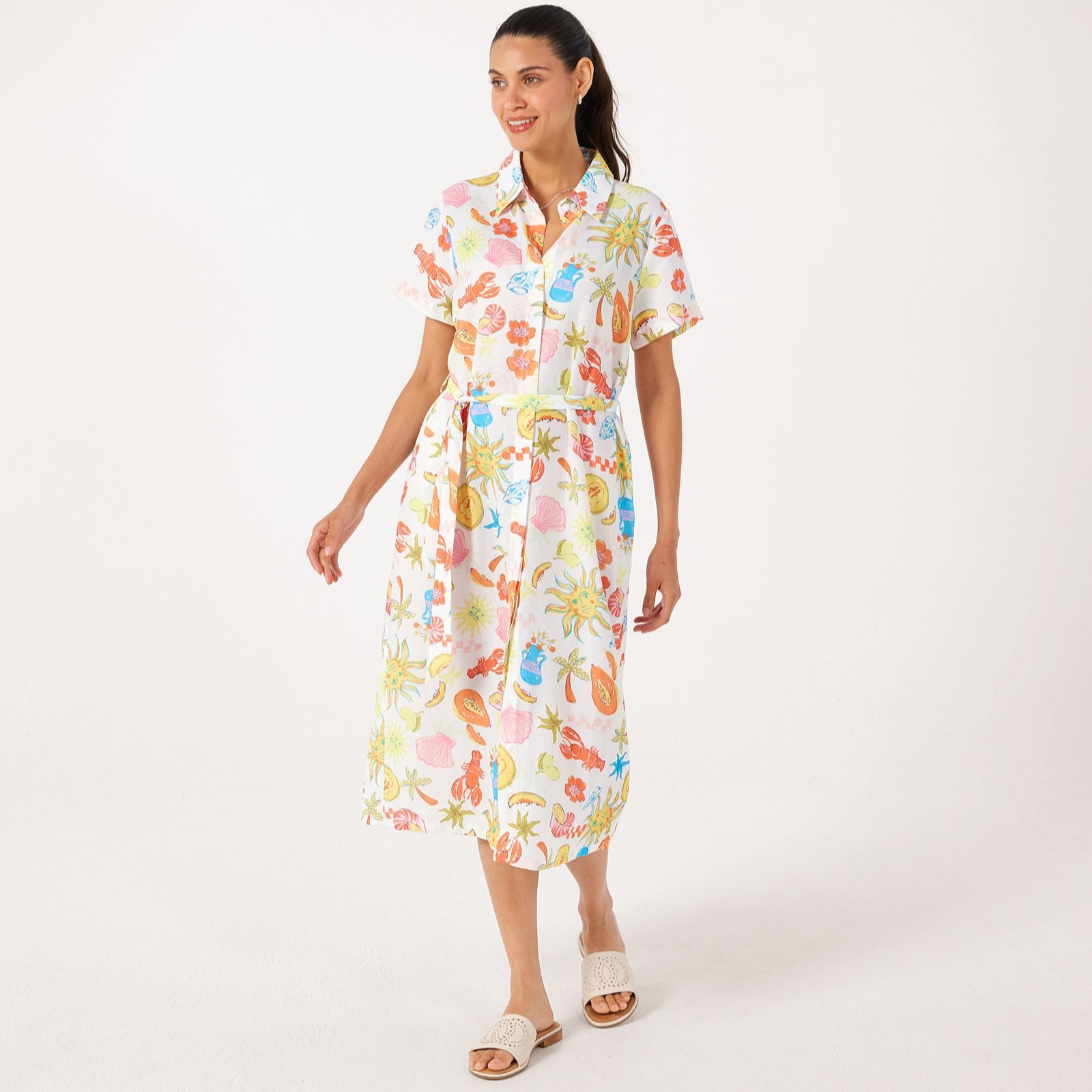 Izabel London Summer Print Shirt Dress