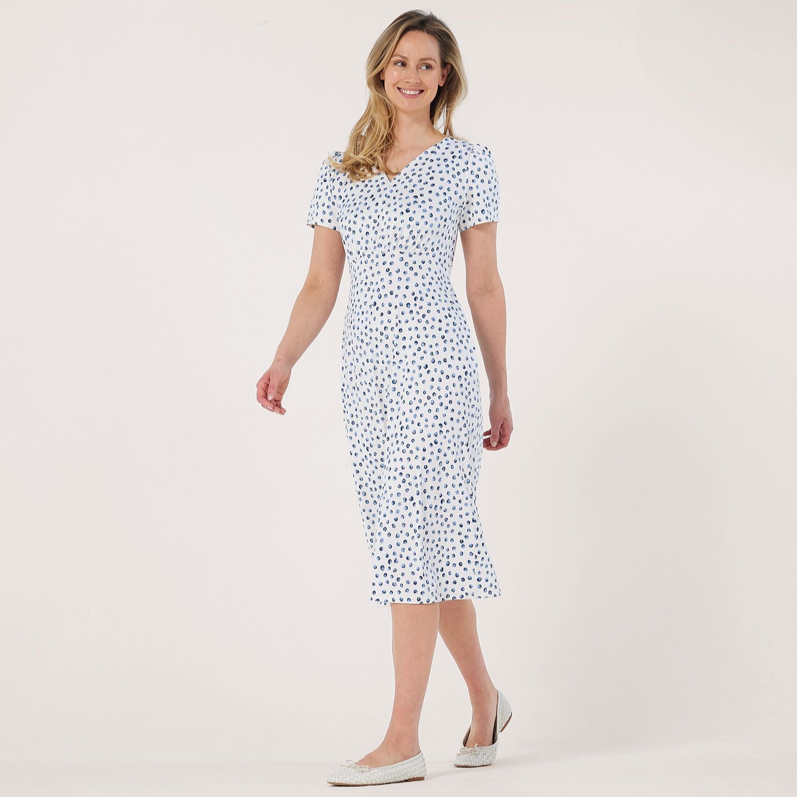 Kim & Co Printed Brazil Jersey Short Sleeve Midi Dress