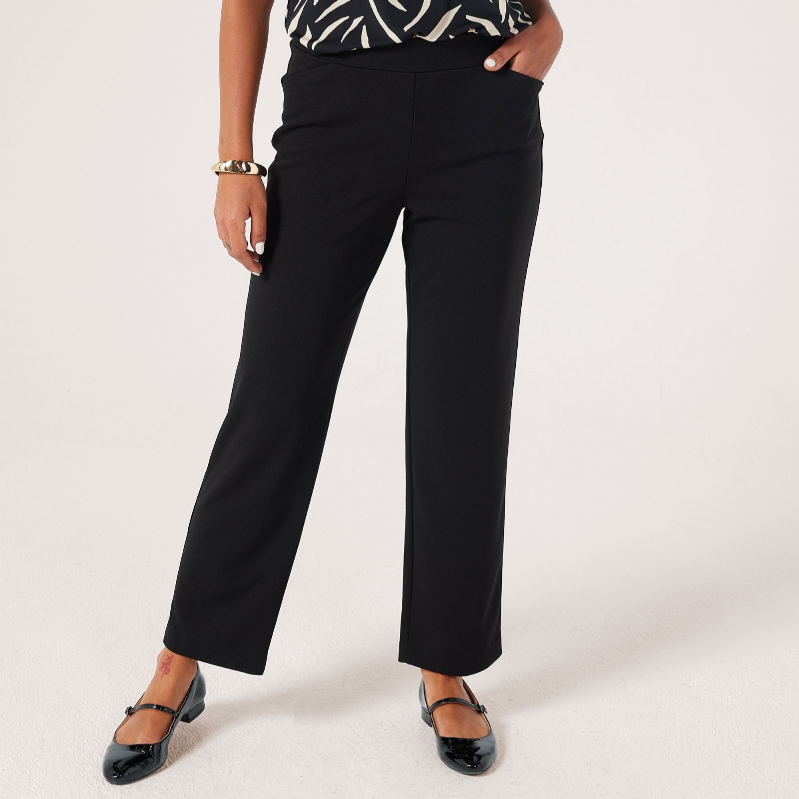 Kim & Co Ponte Crepe Anna Slim Leg Petite Trousers