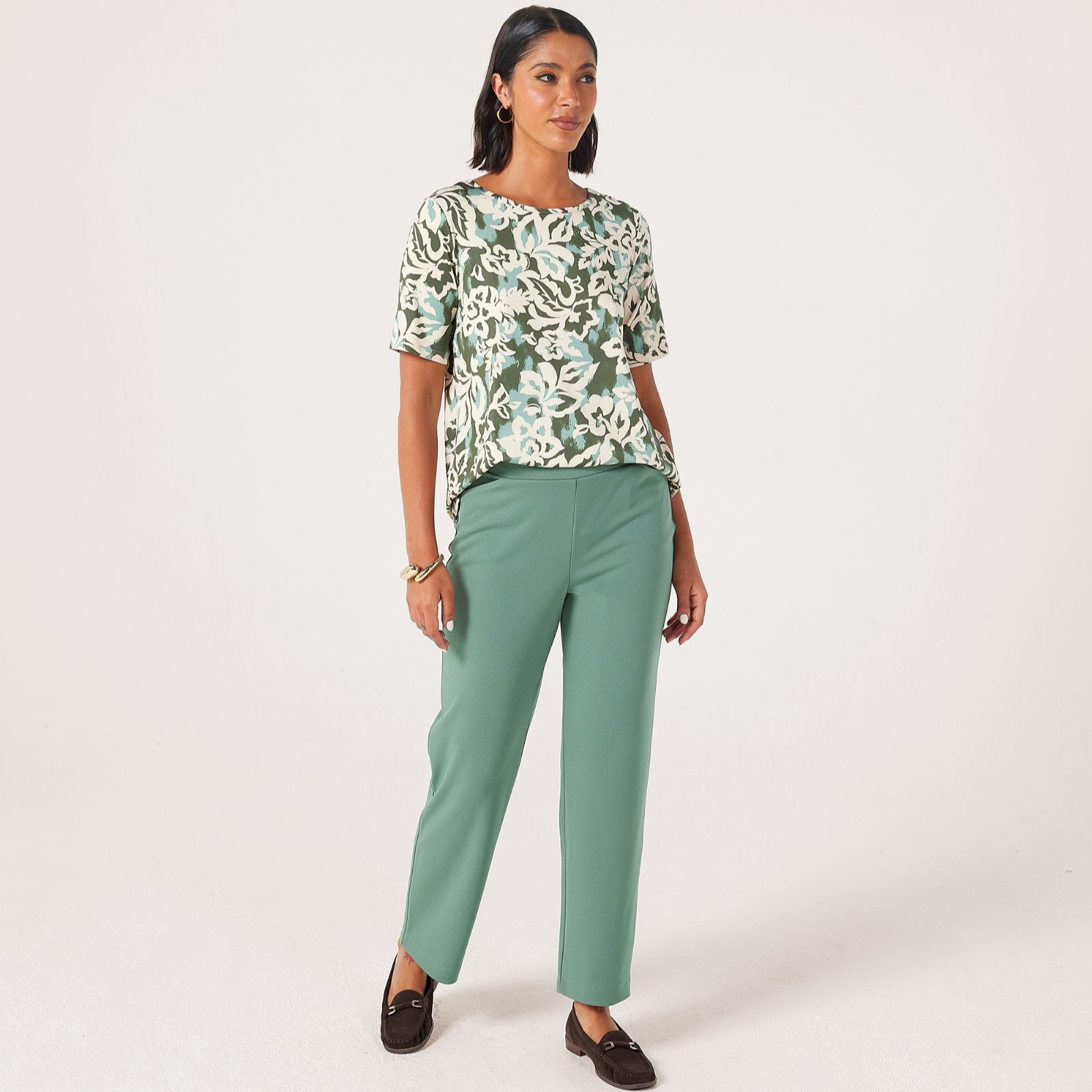 Kim & Co Ponte Crepe Anna Slim Leg Petite Trousers
