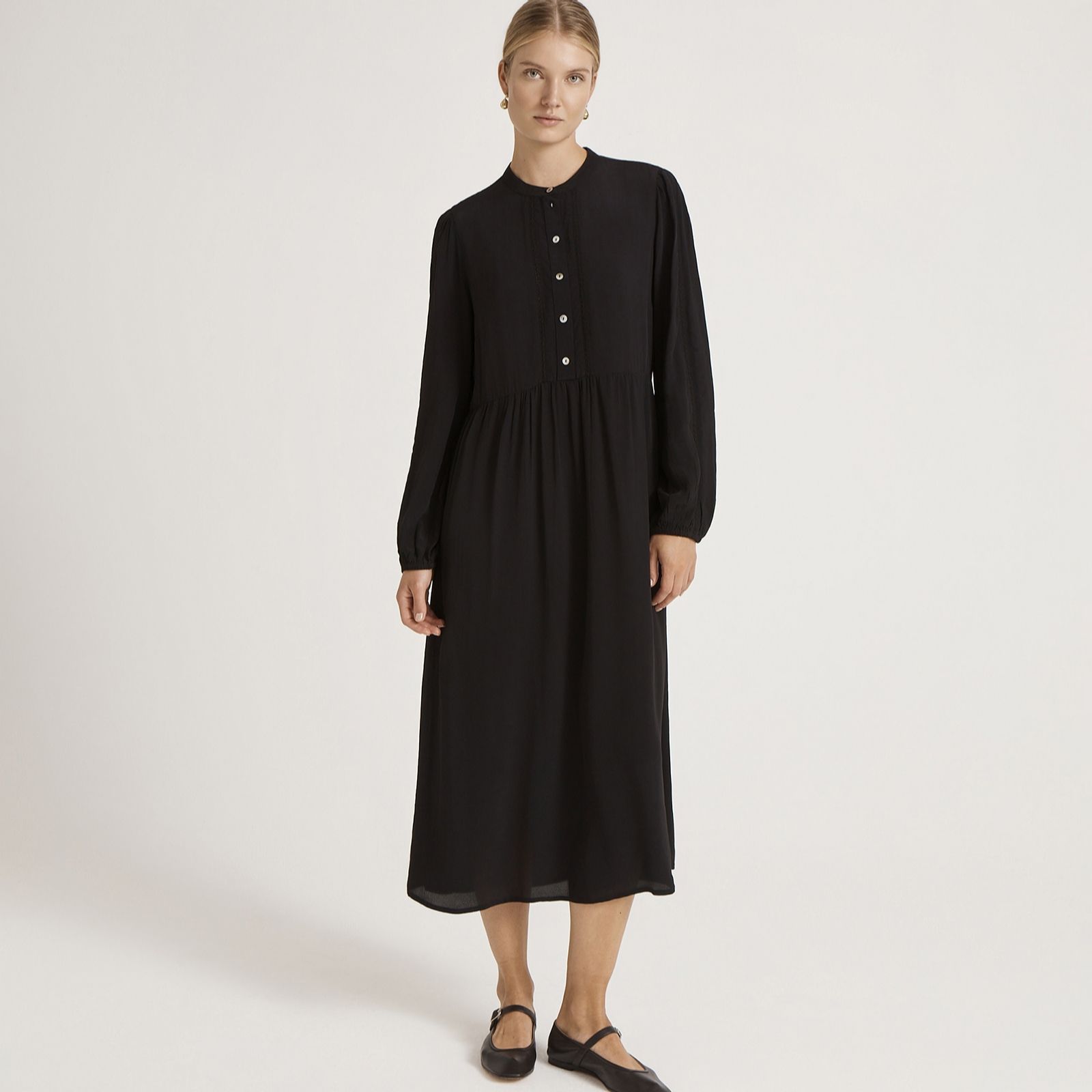 Finery London Jasmine Crepe Lace Insert Dress