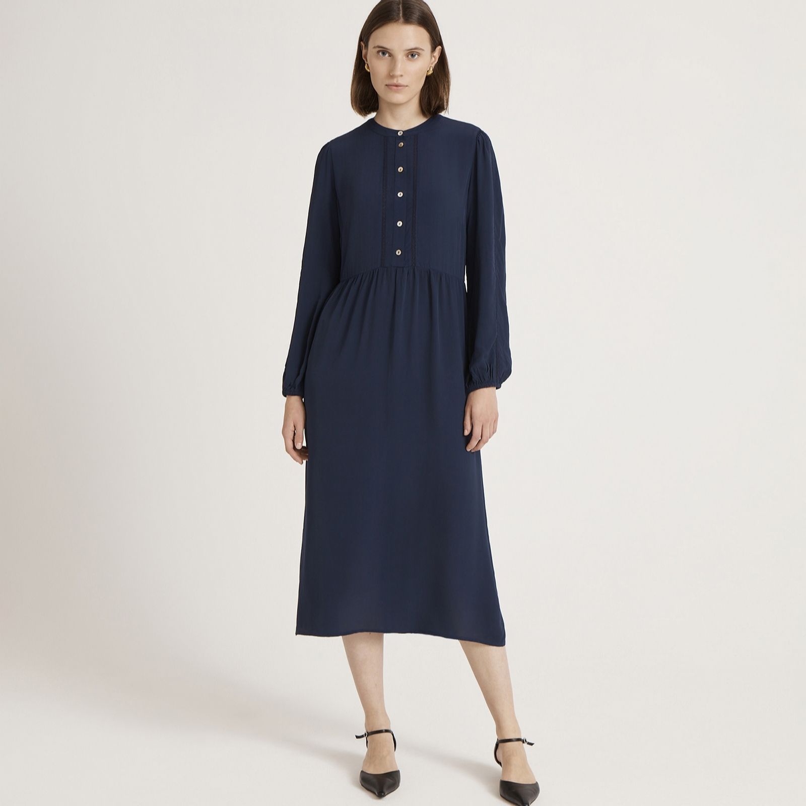 Finery London Jasmine Crepe Lace Insert Dress