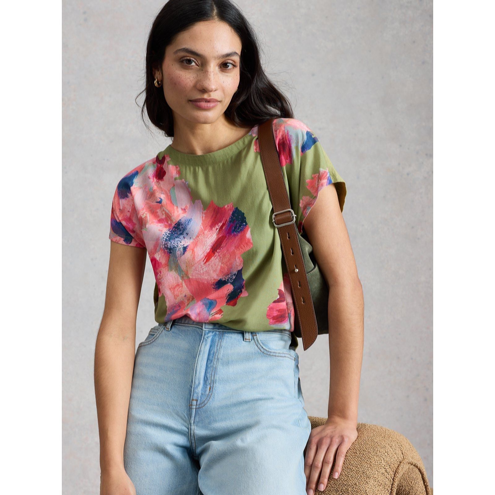 White Stuff Woven Mix Tee