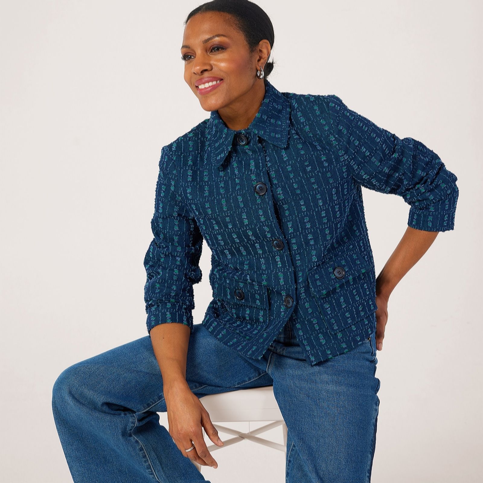 Helene Berman Denim Short Jacket