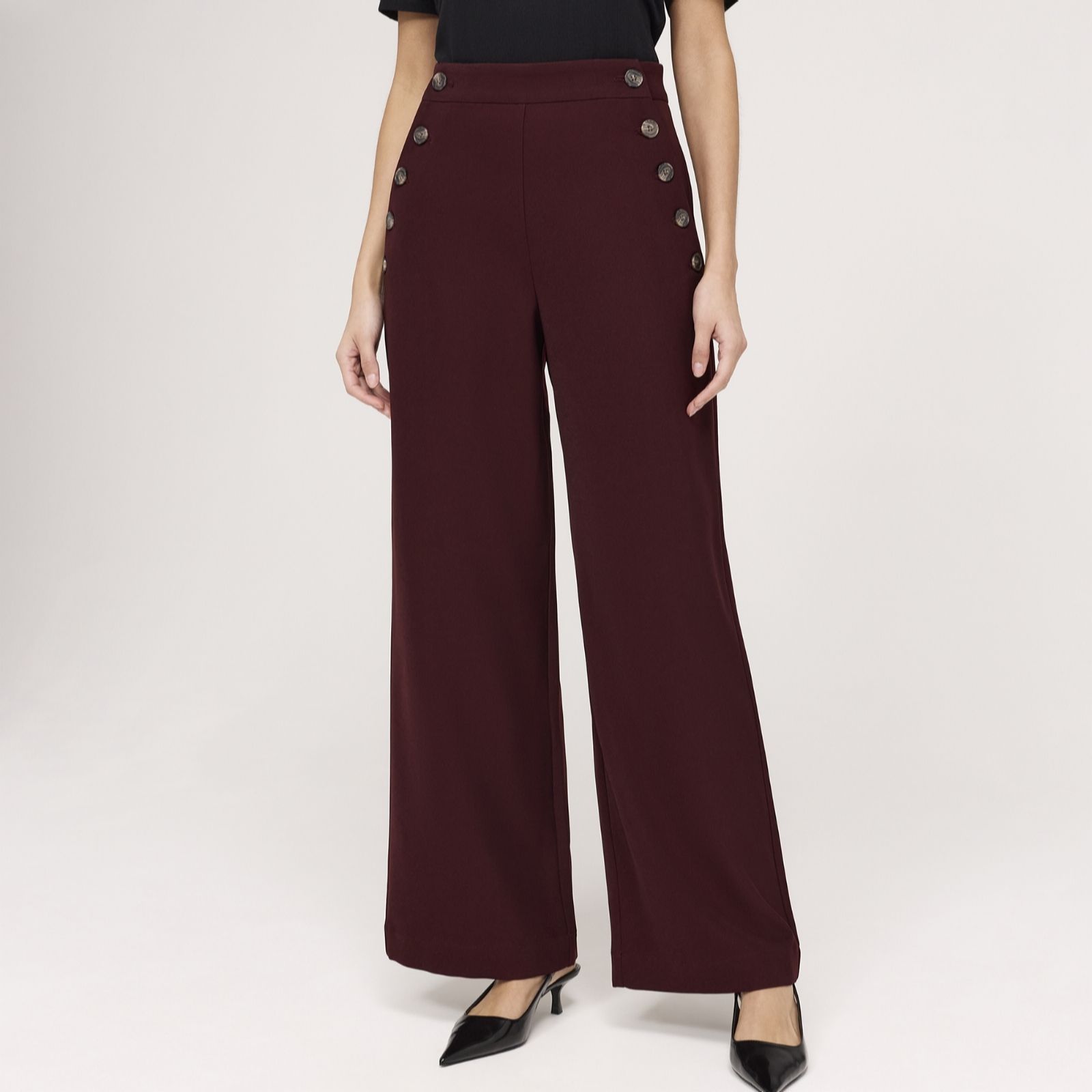 Finery London Nellie Full Length Trousers with Button Detail