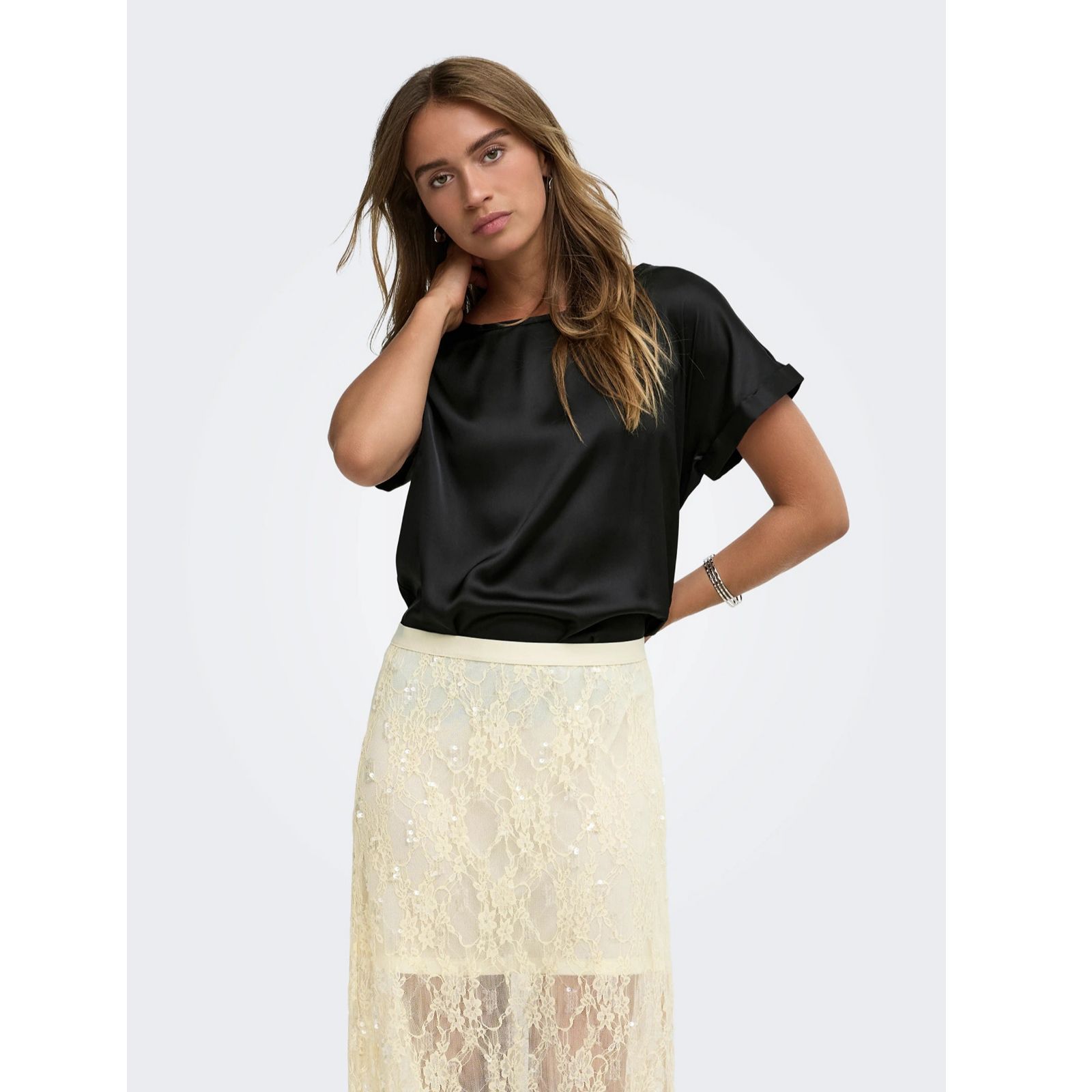 JDY Fifi Satin Front Top