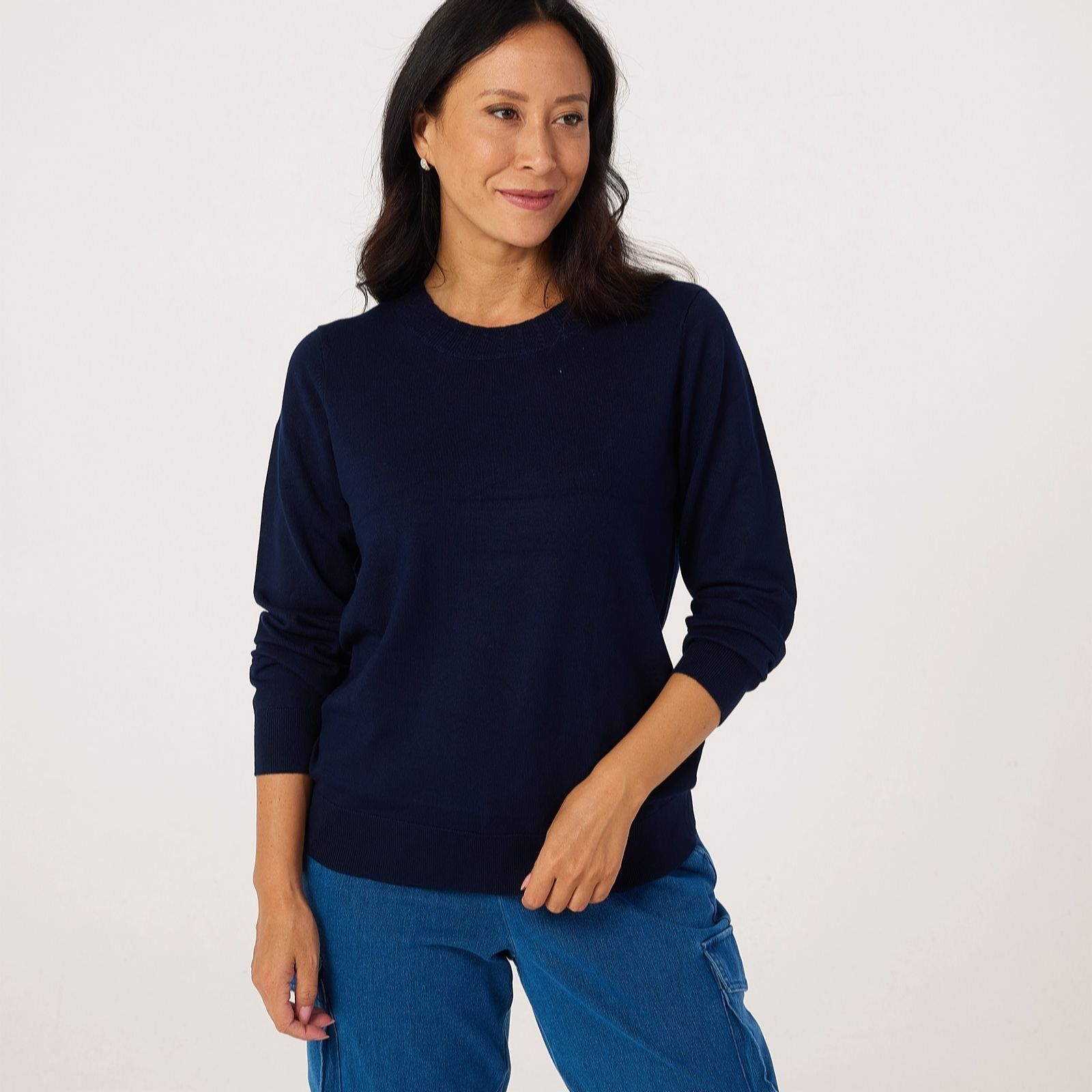 Denim & Co. Essential Crew Neck Jumper